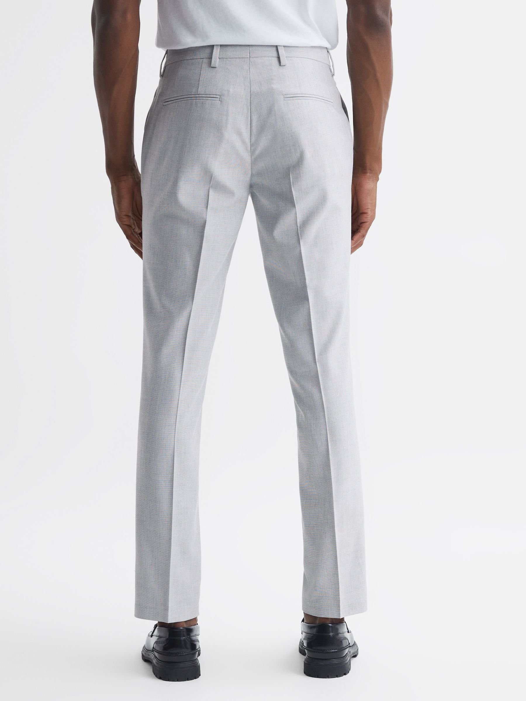 Slim Fit Trousers in Light Grey - Image 5 of 6