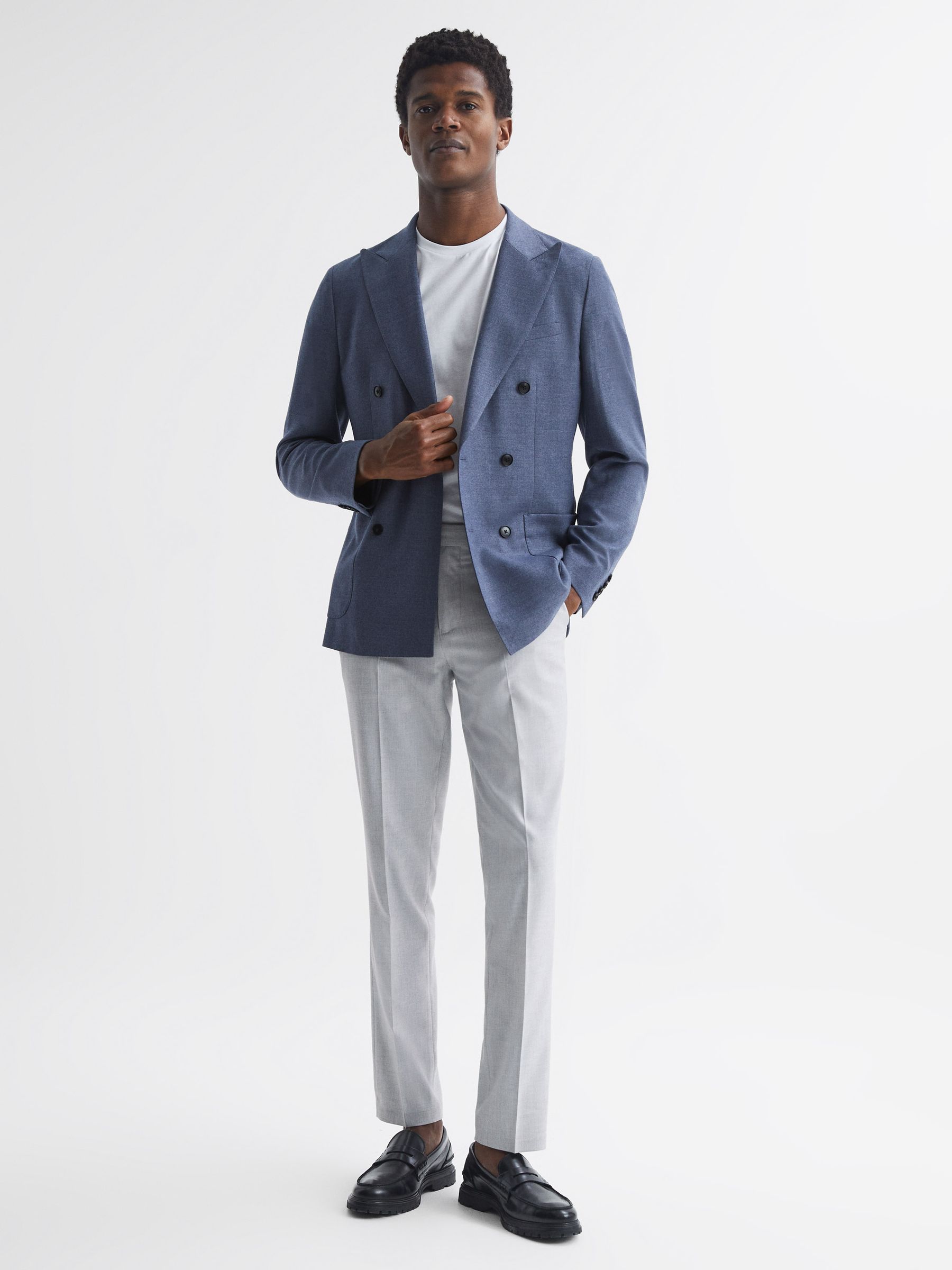 Slim Fit Trousers in Light Grey - Image 6 of 6