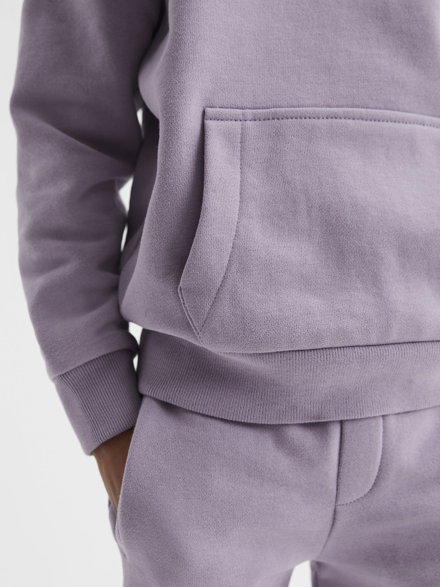 Oversized Garment Dye Jersey Hoodie in Lilac - Image 4 of 6