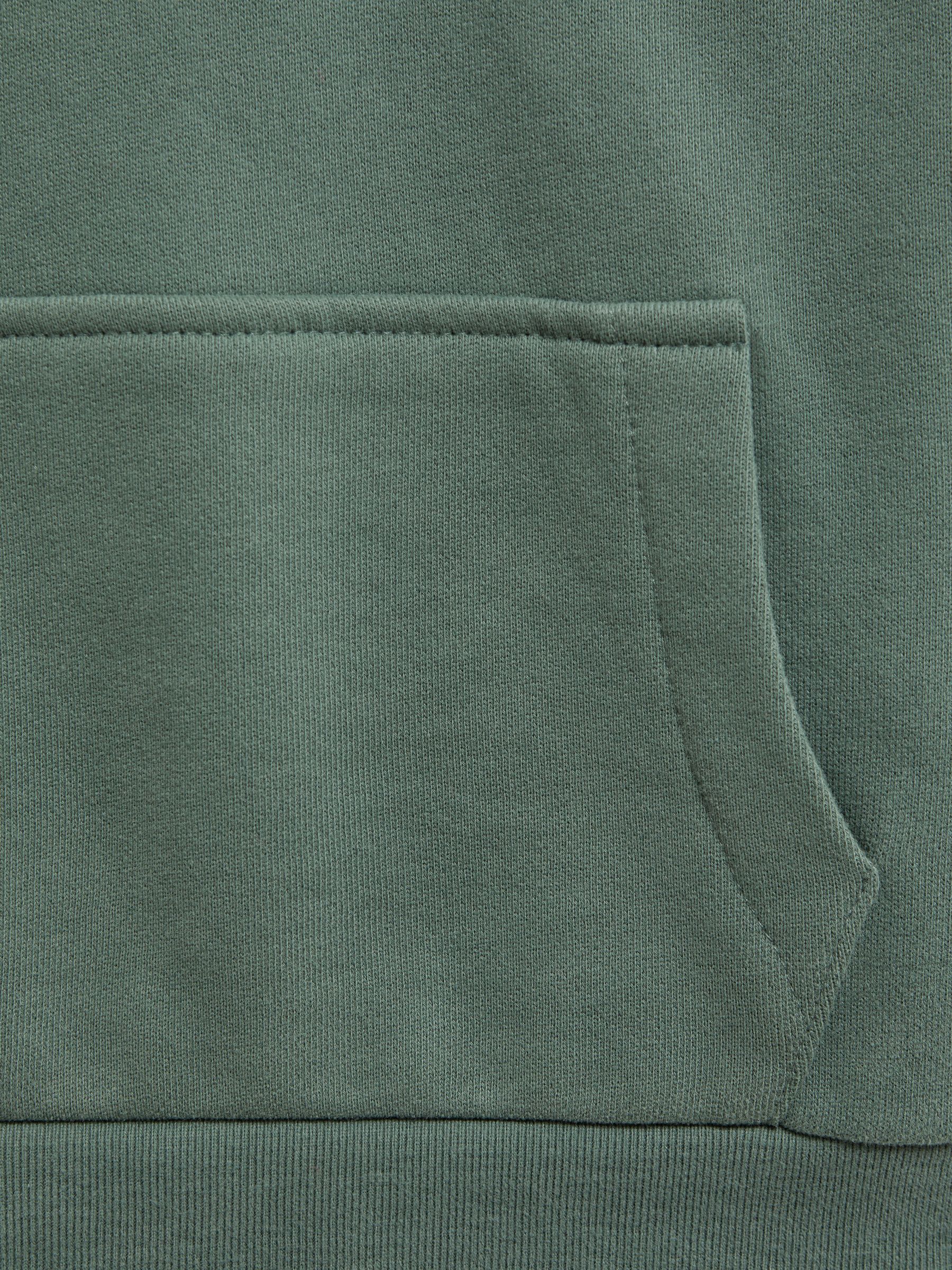 Oversized Garment Dye Jersey Hoodie in Fern Green - Image 6 of 6