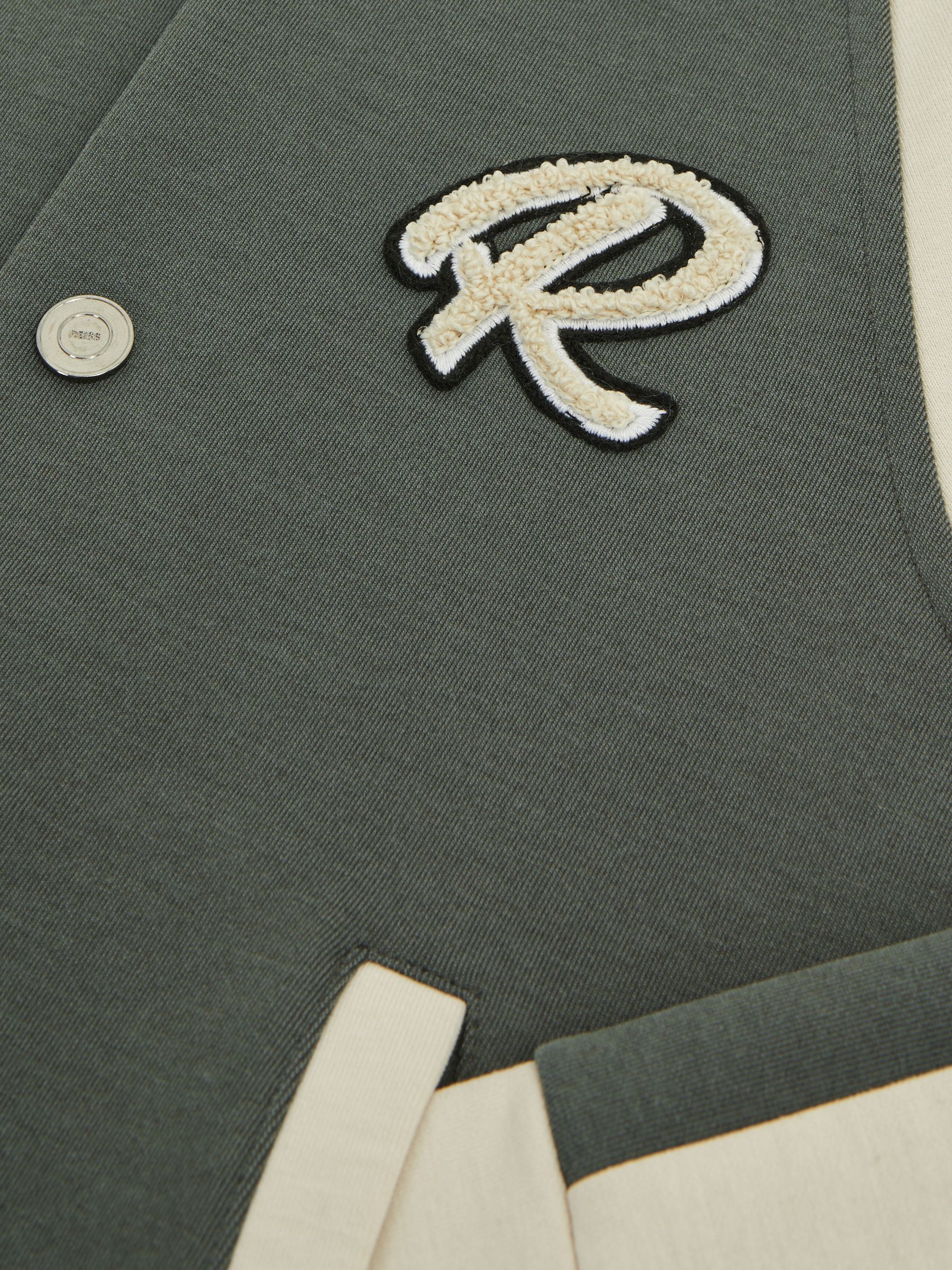 Senior Long Sleeve Interlock Bomber Jacket in Light Khaki/Ecru - Image 6 of 6