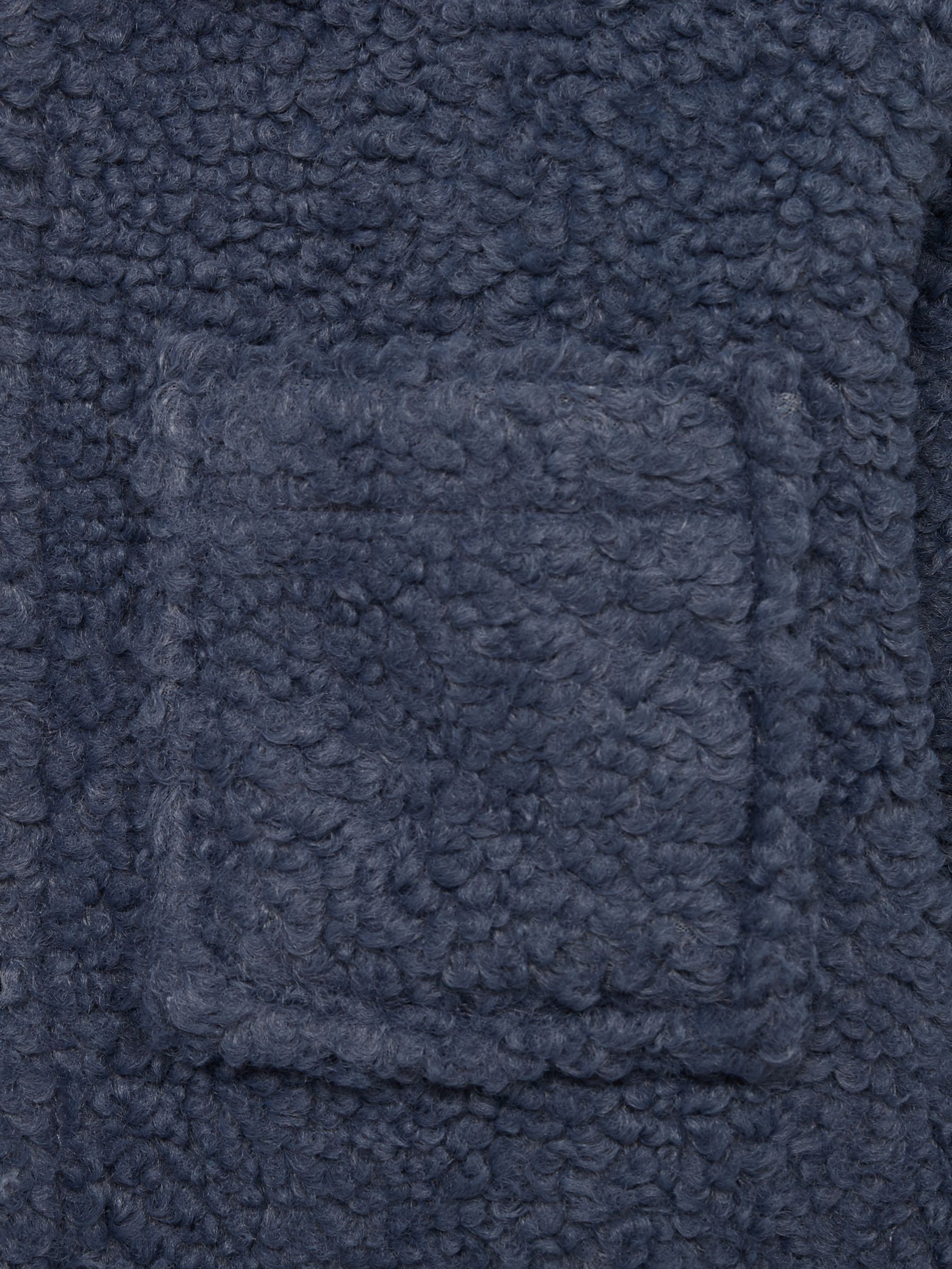 Senior Boucle Press Stud Overshirt in Blue - Image 6 of 6