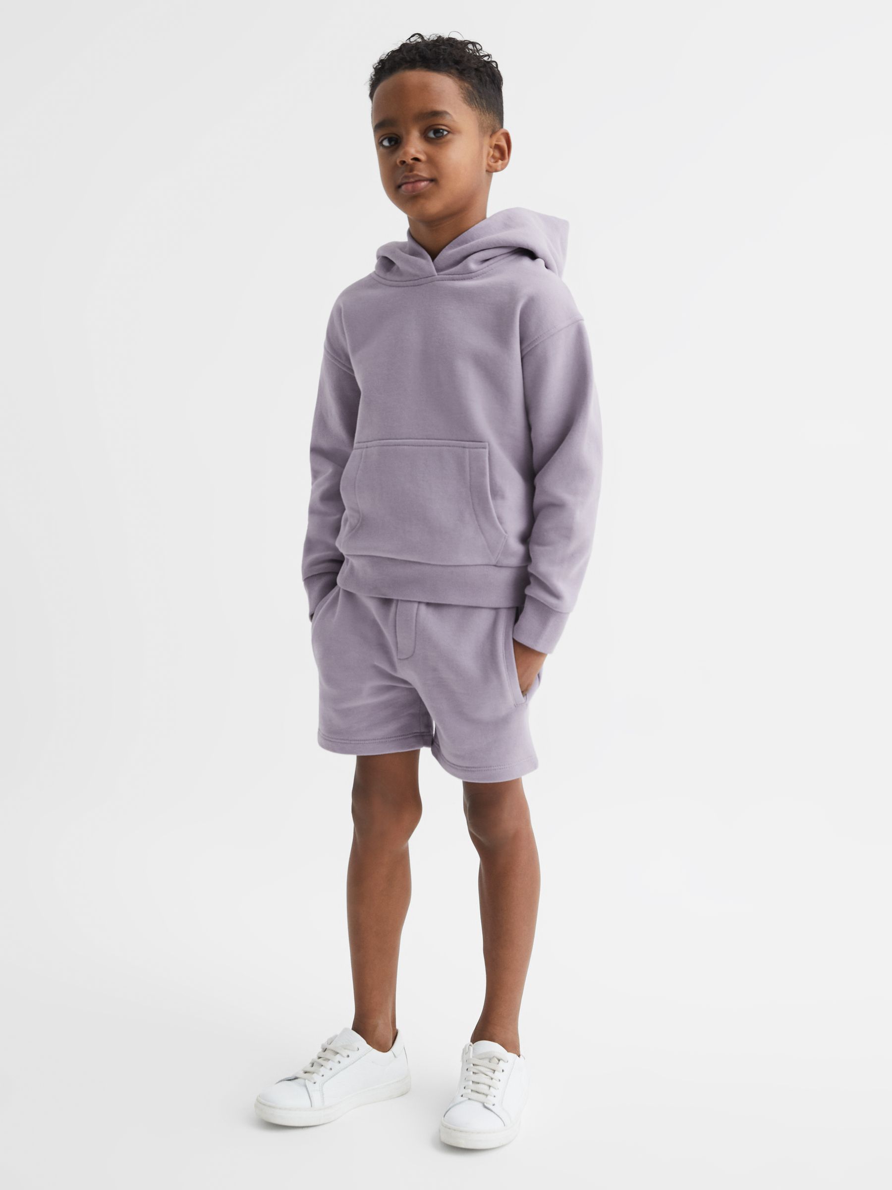 Drawstring Jersey Shorts in Lilac - Image 1 of 6