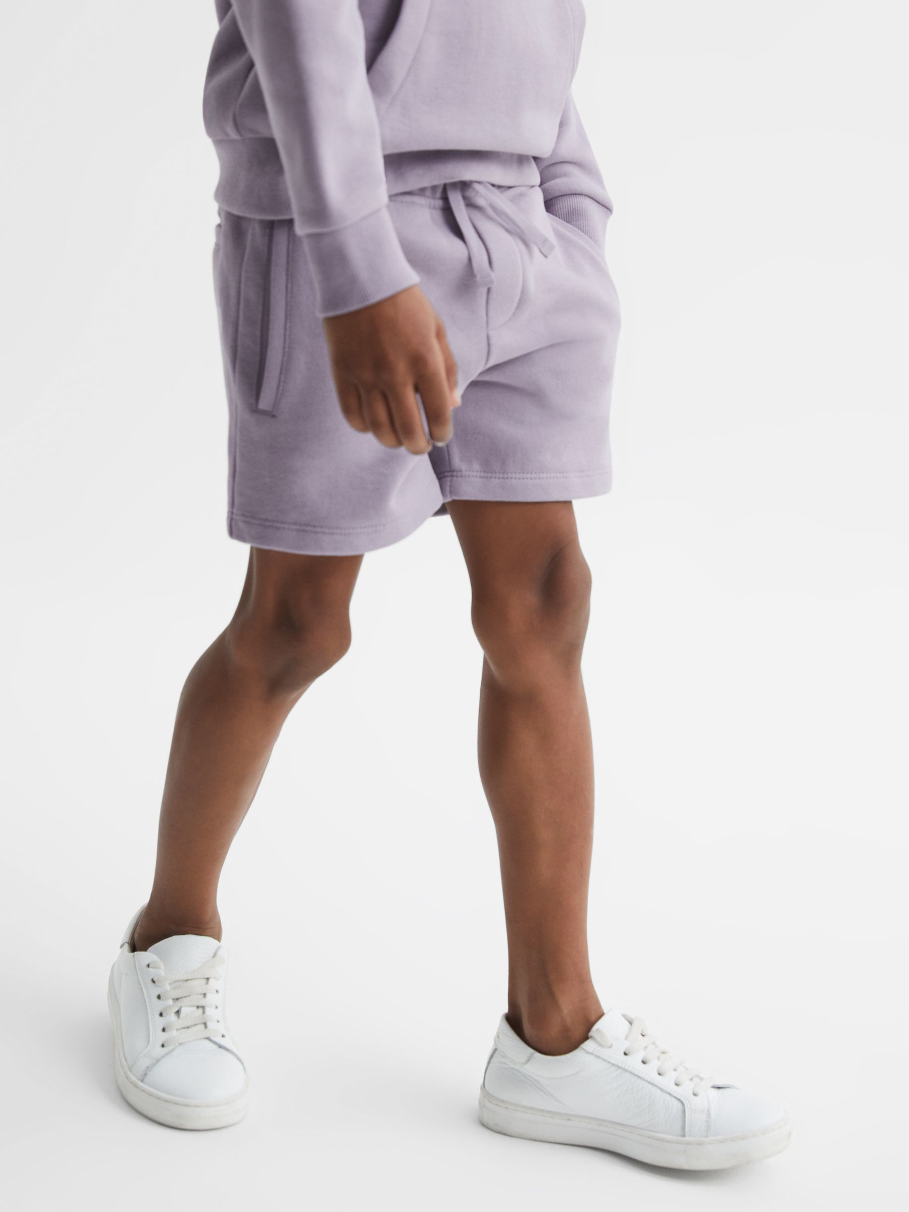 Drawstring Jersey Shorts in Lilac - Image 3 of 6