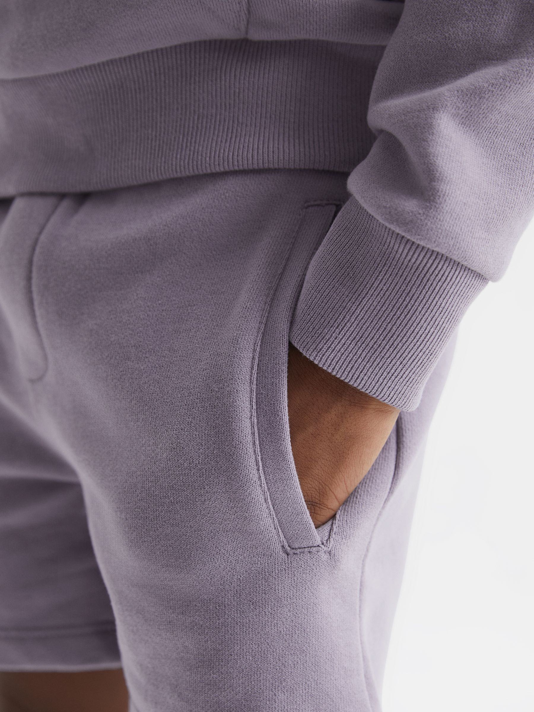 Drawstring Jersey Shorts in Lilac - Image 4 of 6