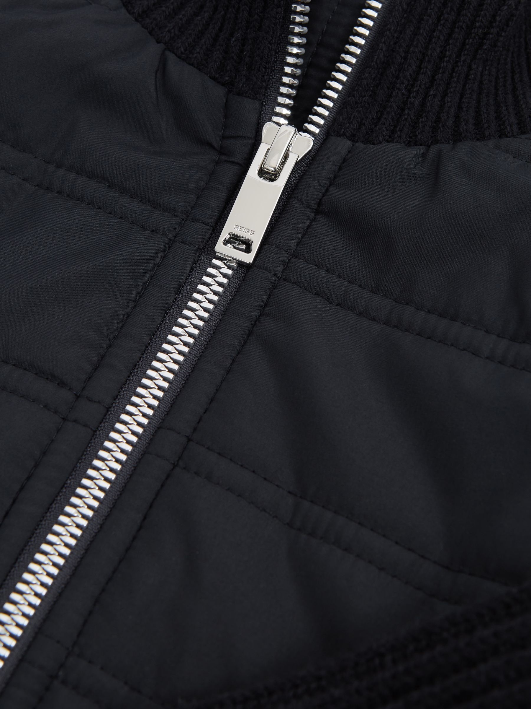9-14 yrs Hybrid Zip Through Quilted Jacket in Navy - Image 7 of 7