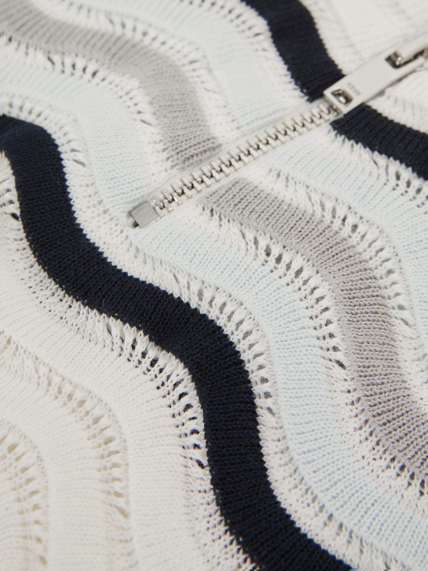 Junior Half-Zip Textured T-Shirt in Optic White - Image 6 of 6