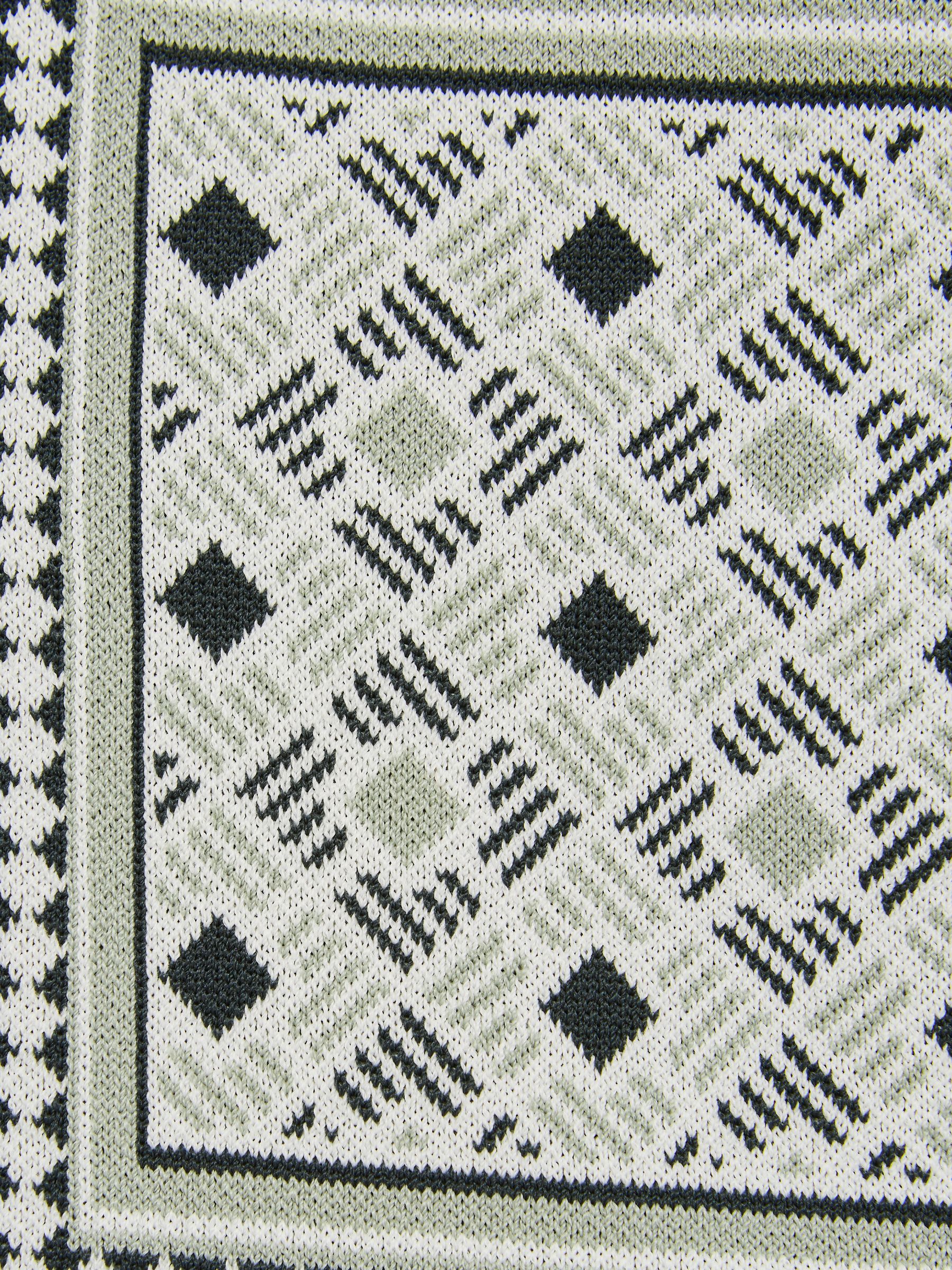 Junior Abstract Printed Cuban Collar Shirt in Sage - Image 6 of 6