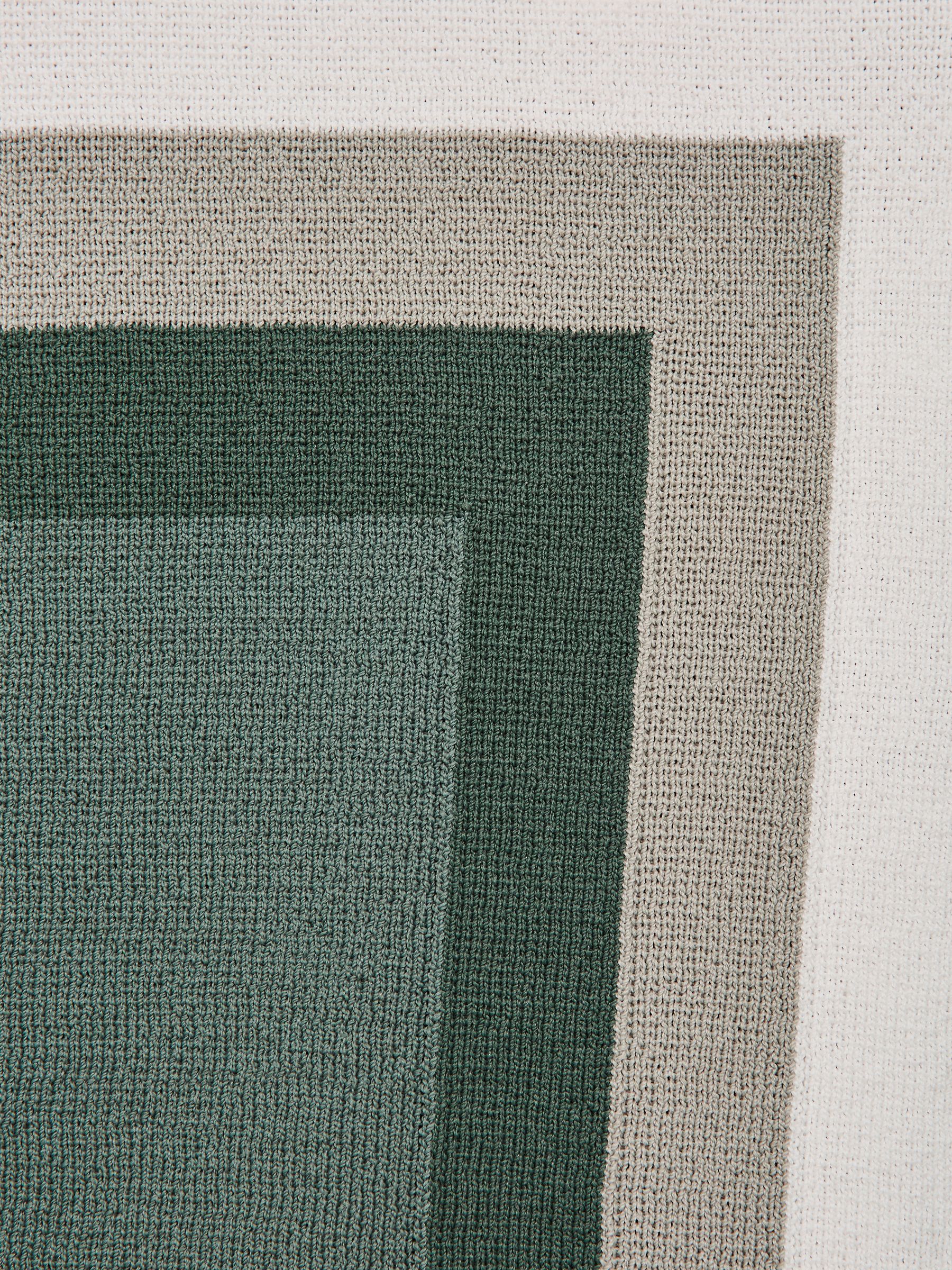 Cuban Collar Colourblock Shirt in Sage - Image 6 of 6