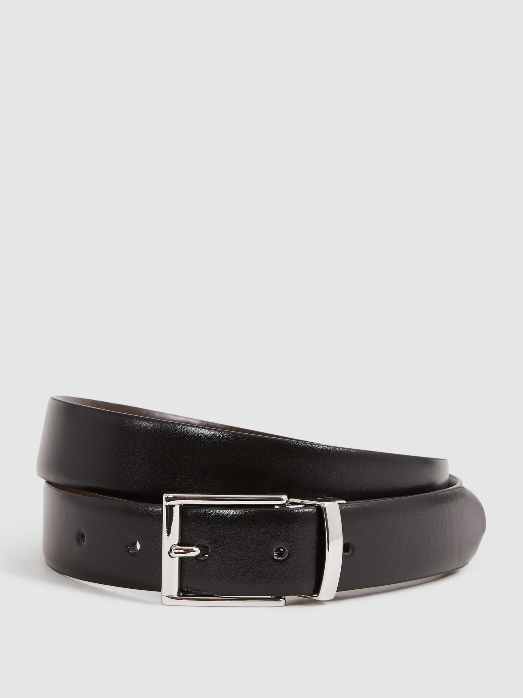 Reversible Leather Belt in Black/Dark Brown - Image 1 of 5