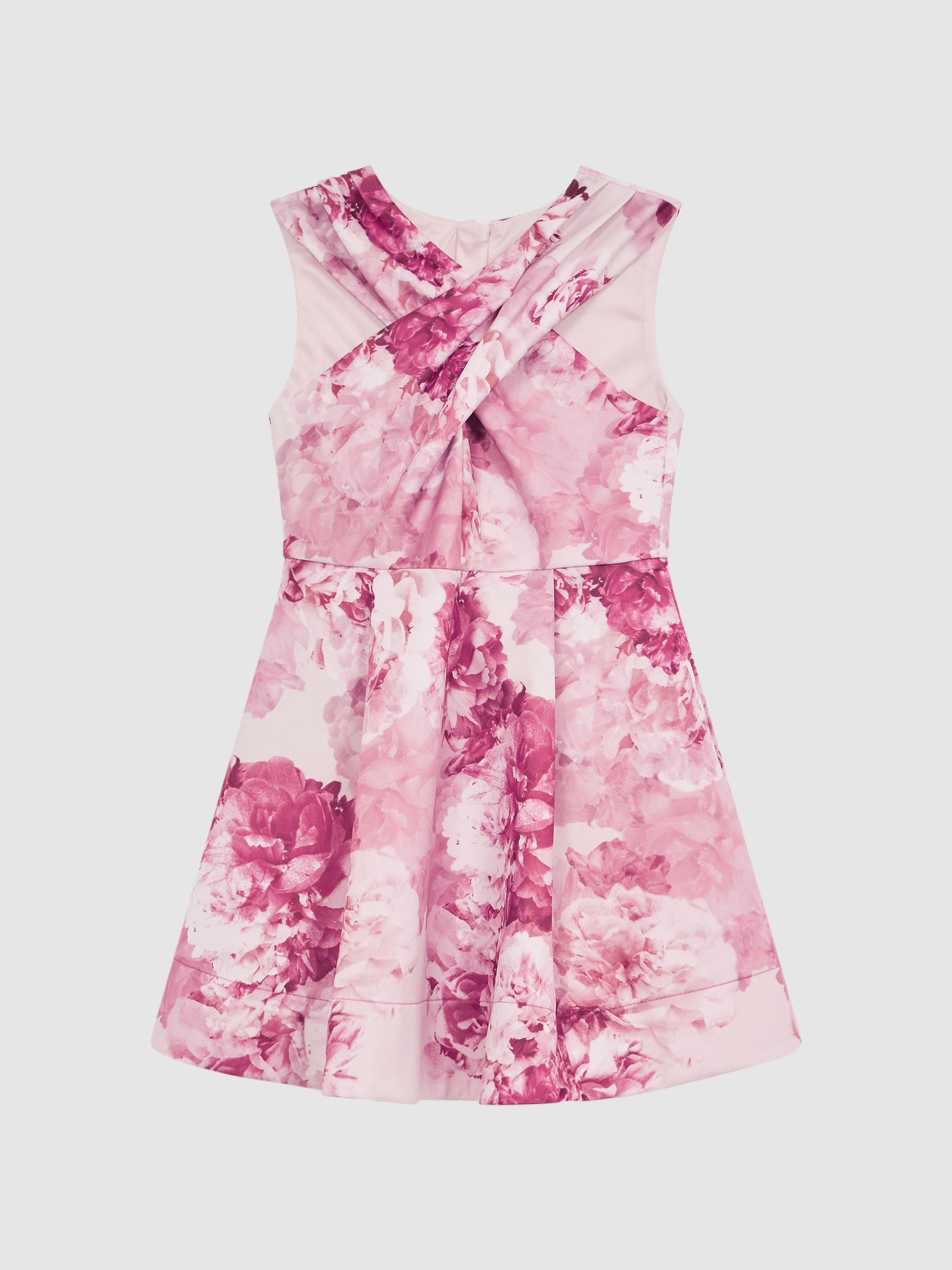 9-12 yrs Floral Printed Dress in Pink - Image 2 of 6