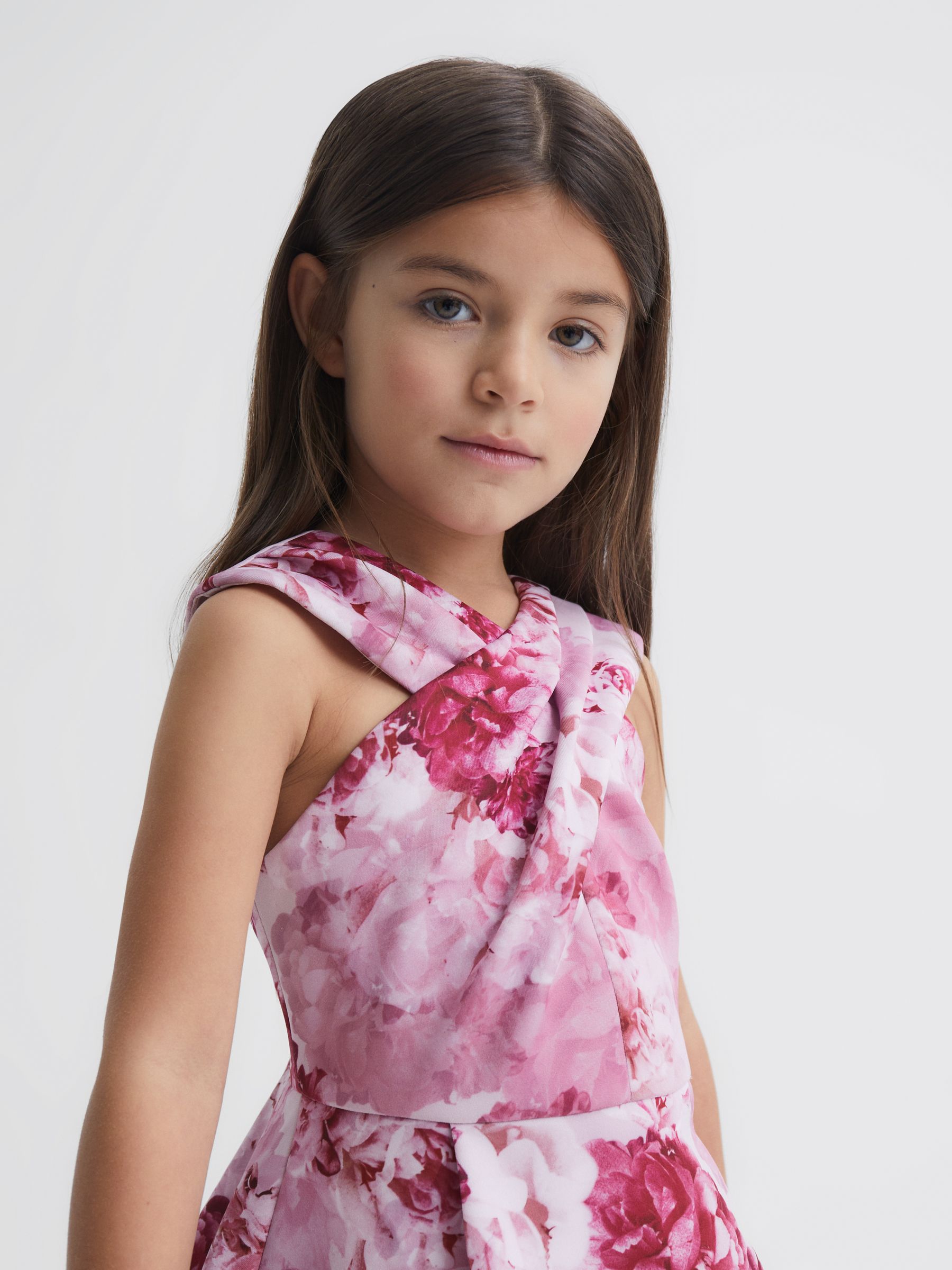 4-9 yrs Floral Printed Dress in Pink - Image 4 of 5