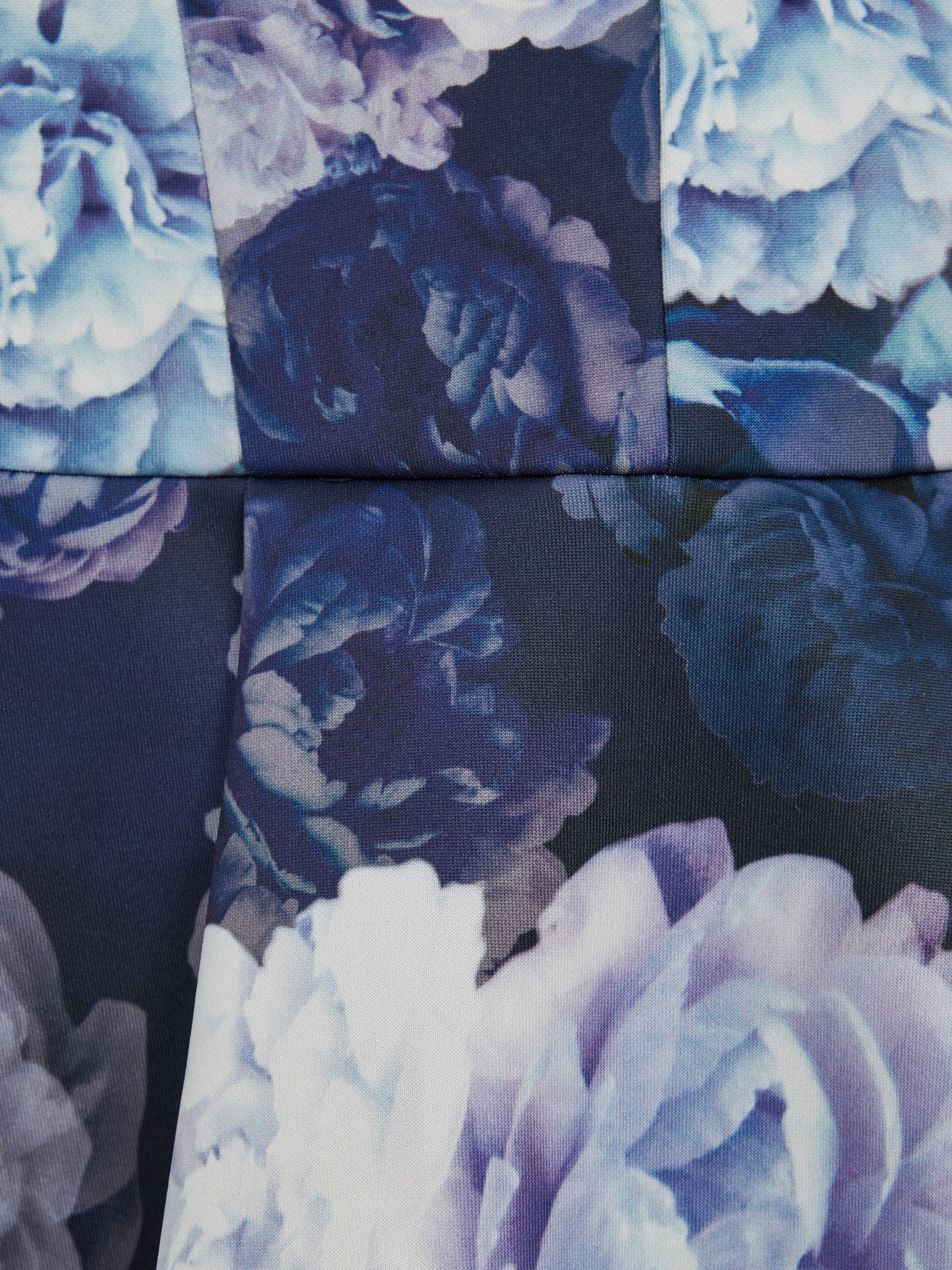 9-12 yrs Floral Printed Scuba Dress in Blue - Image 6 of 6