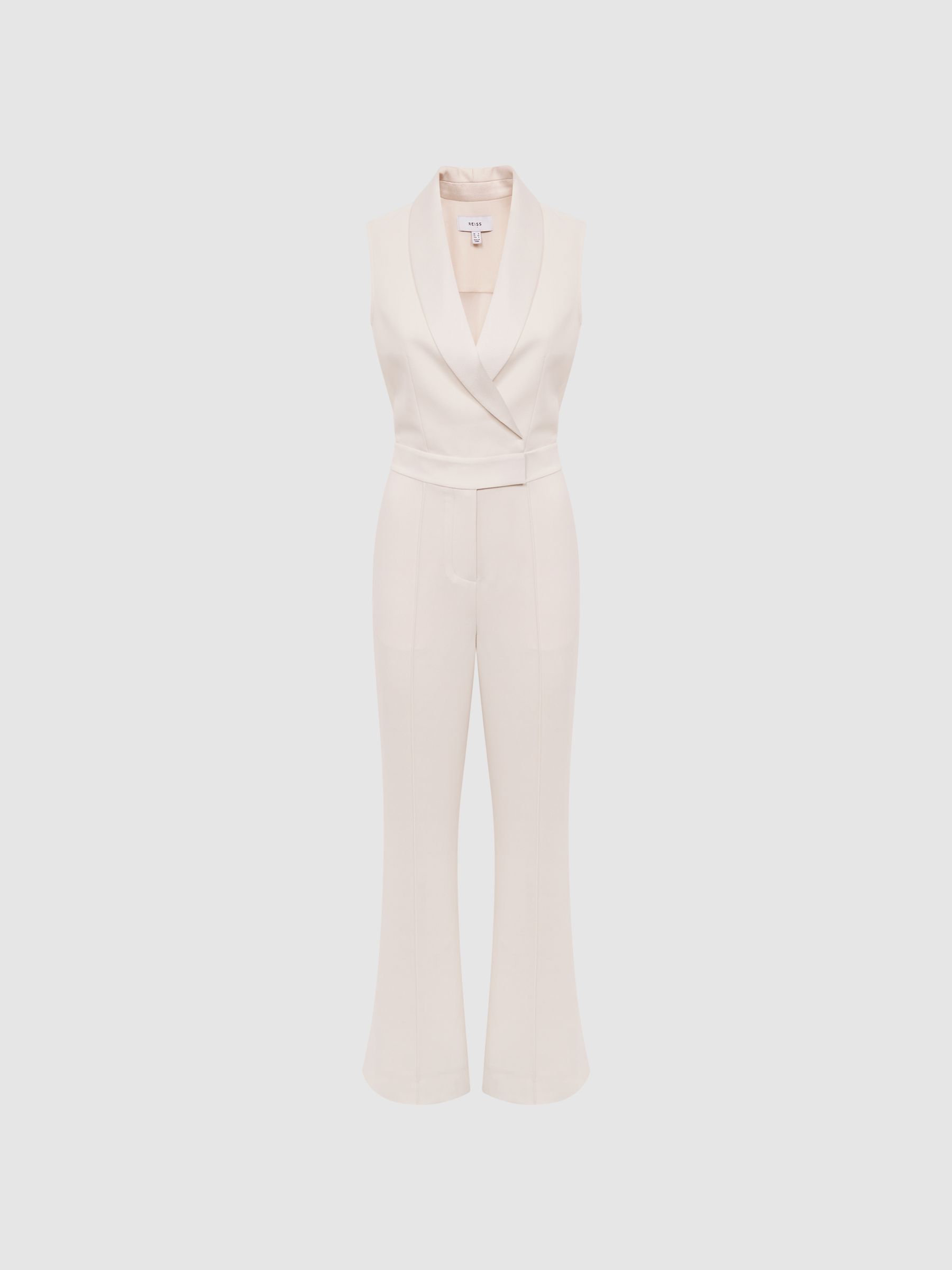Tuxedo Jumpsuit in Ivory - Image 3 of 7