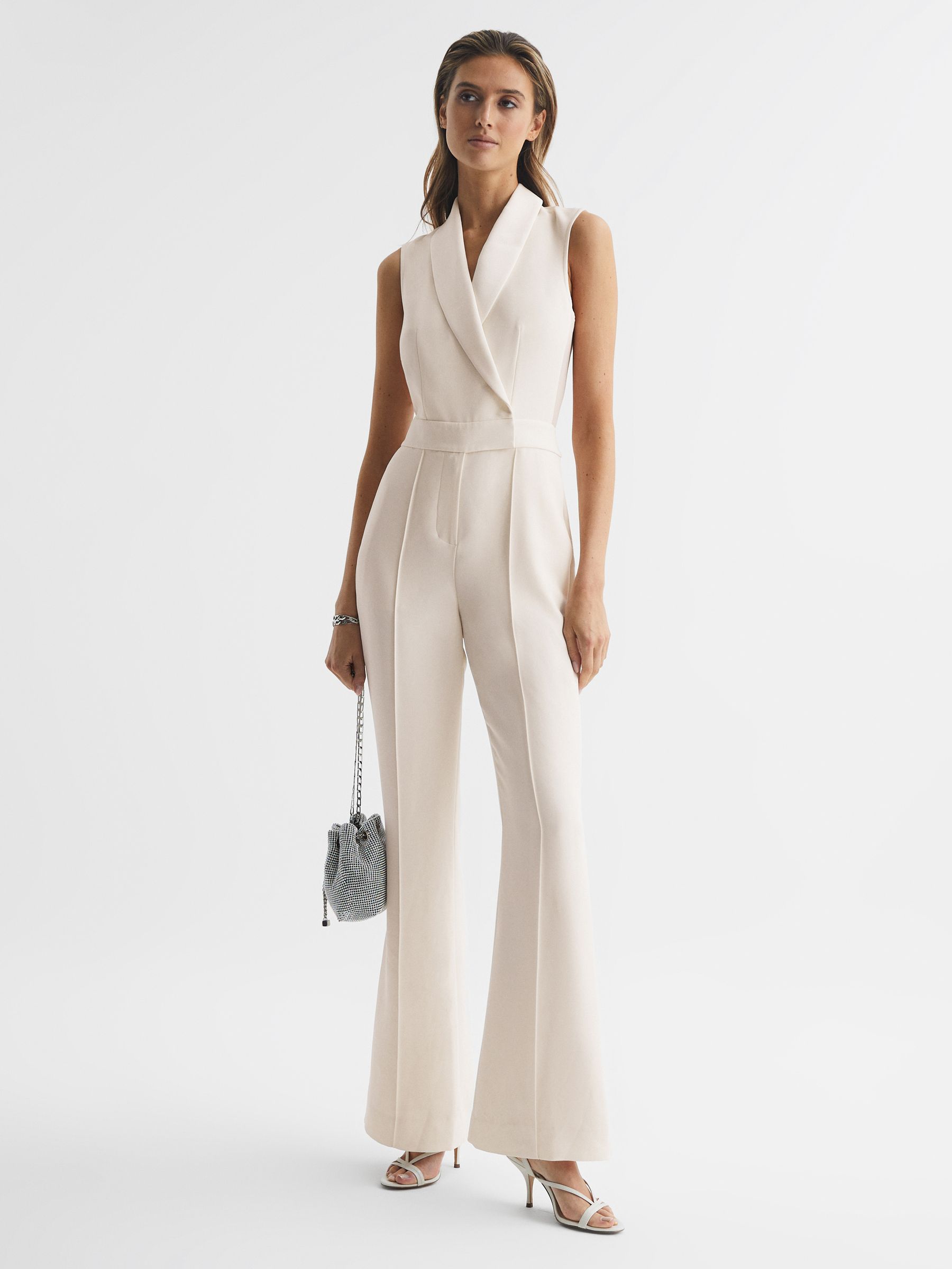 Tuxedo Jumpsuit in Ivory - Image 7 of 7