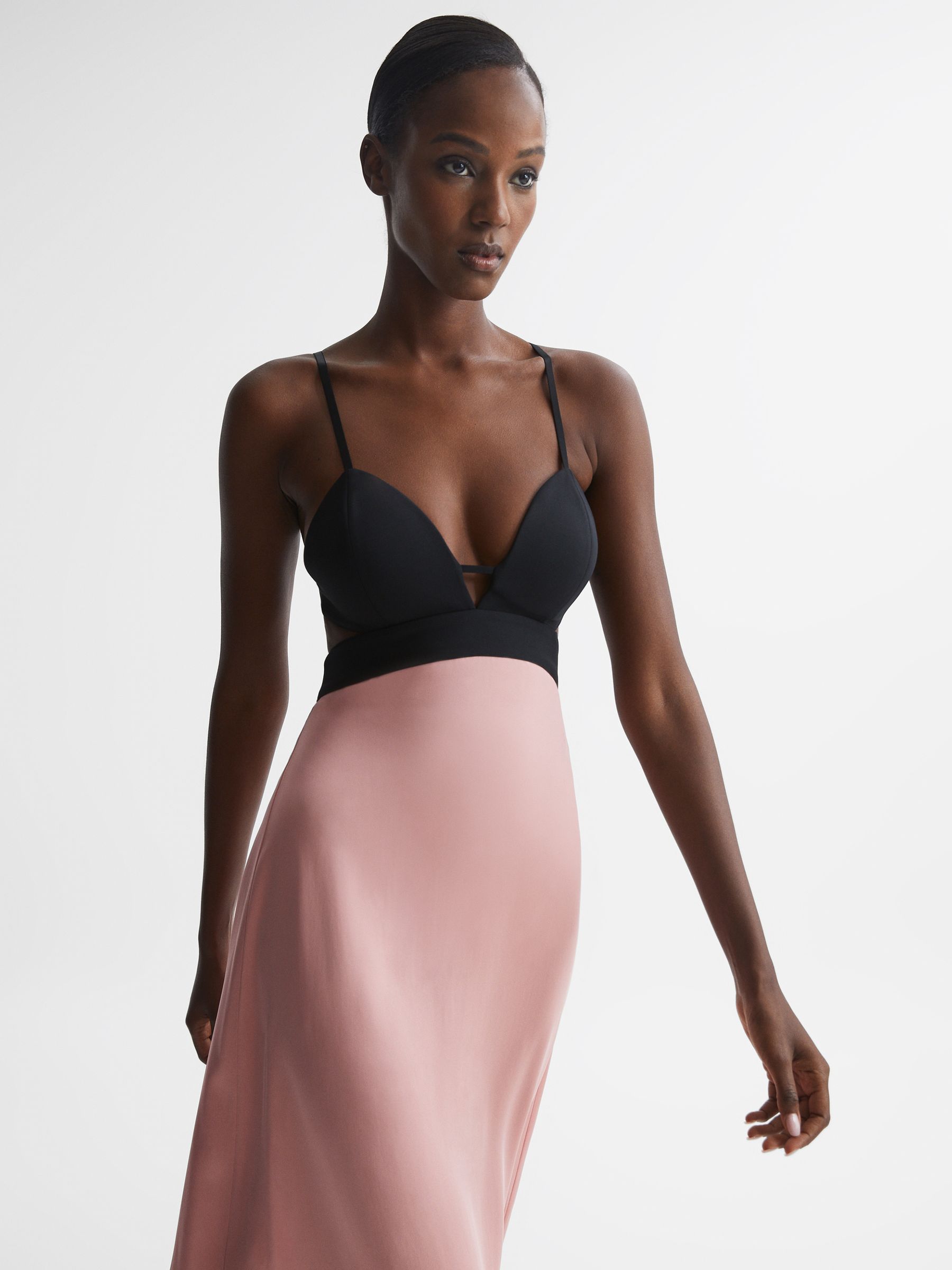 Strappy Cut-Out Midi Dress in Pink - Image 3 of 5