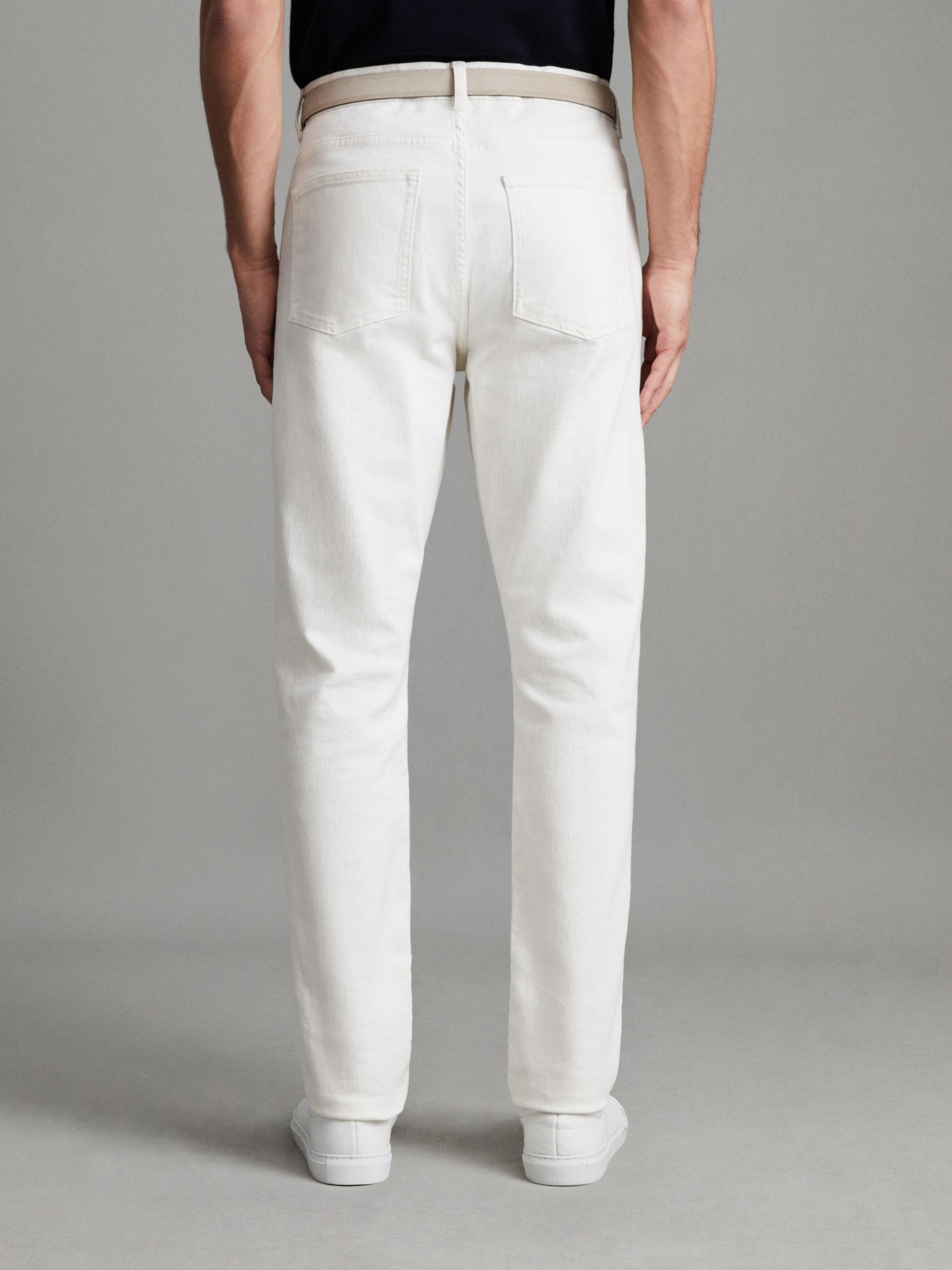 Tapered Slim Fit Jeans in Ecru - Image 4 of 7