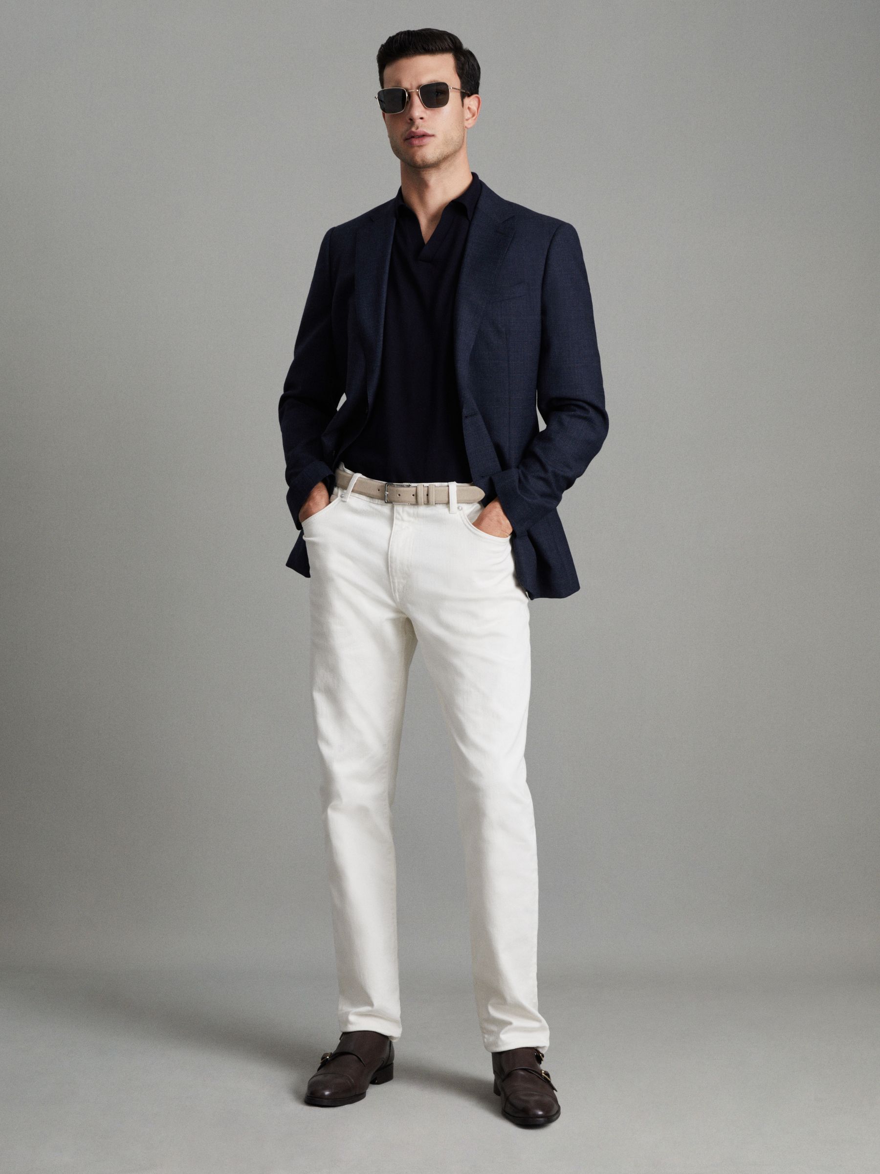 Tapered Slim Fit Jeans in Ecru - Image 7 of 7