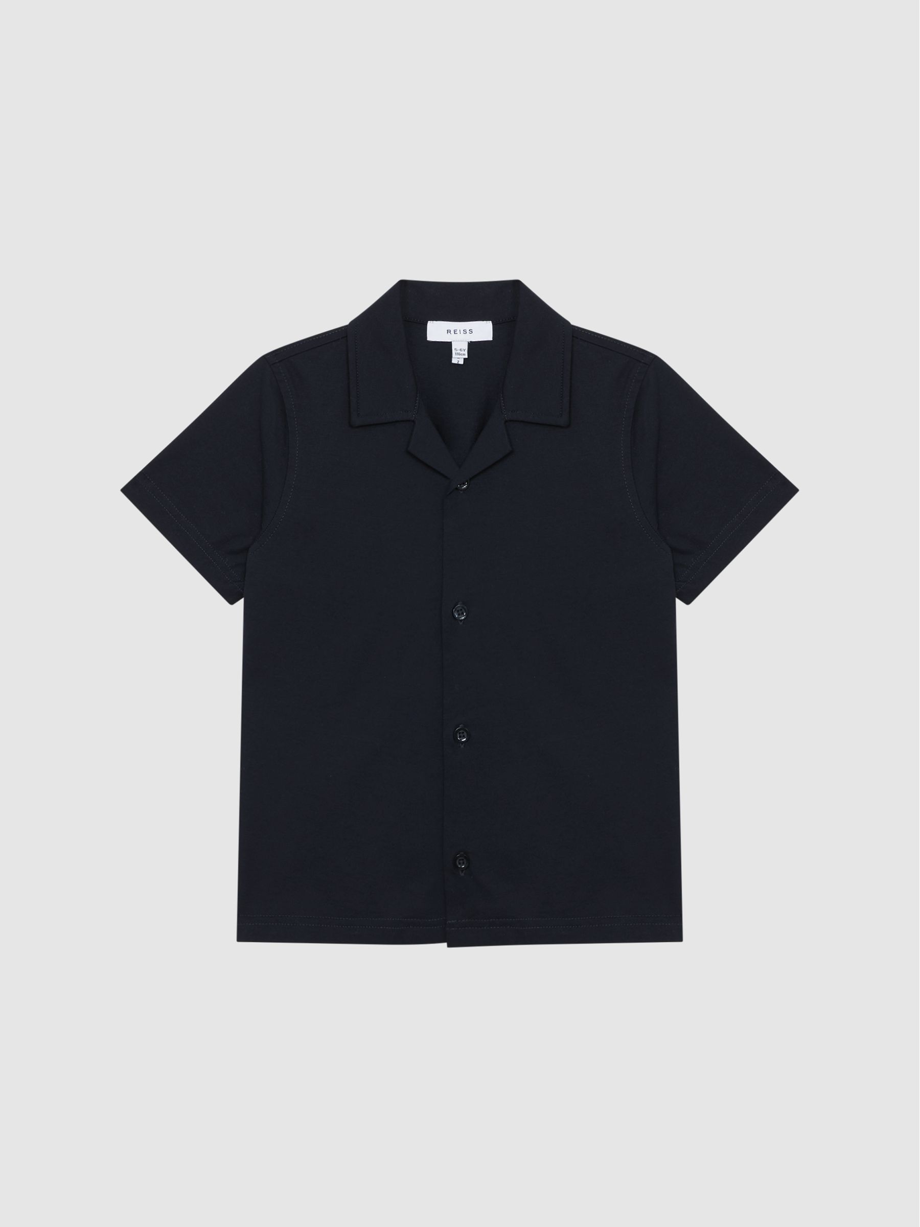 Cotton Jersey Buttoned Shirt in Navy - Image 2 of 6 Cotton Jersey Buttoned Shirt in Navy - Image 2 of 6