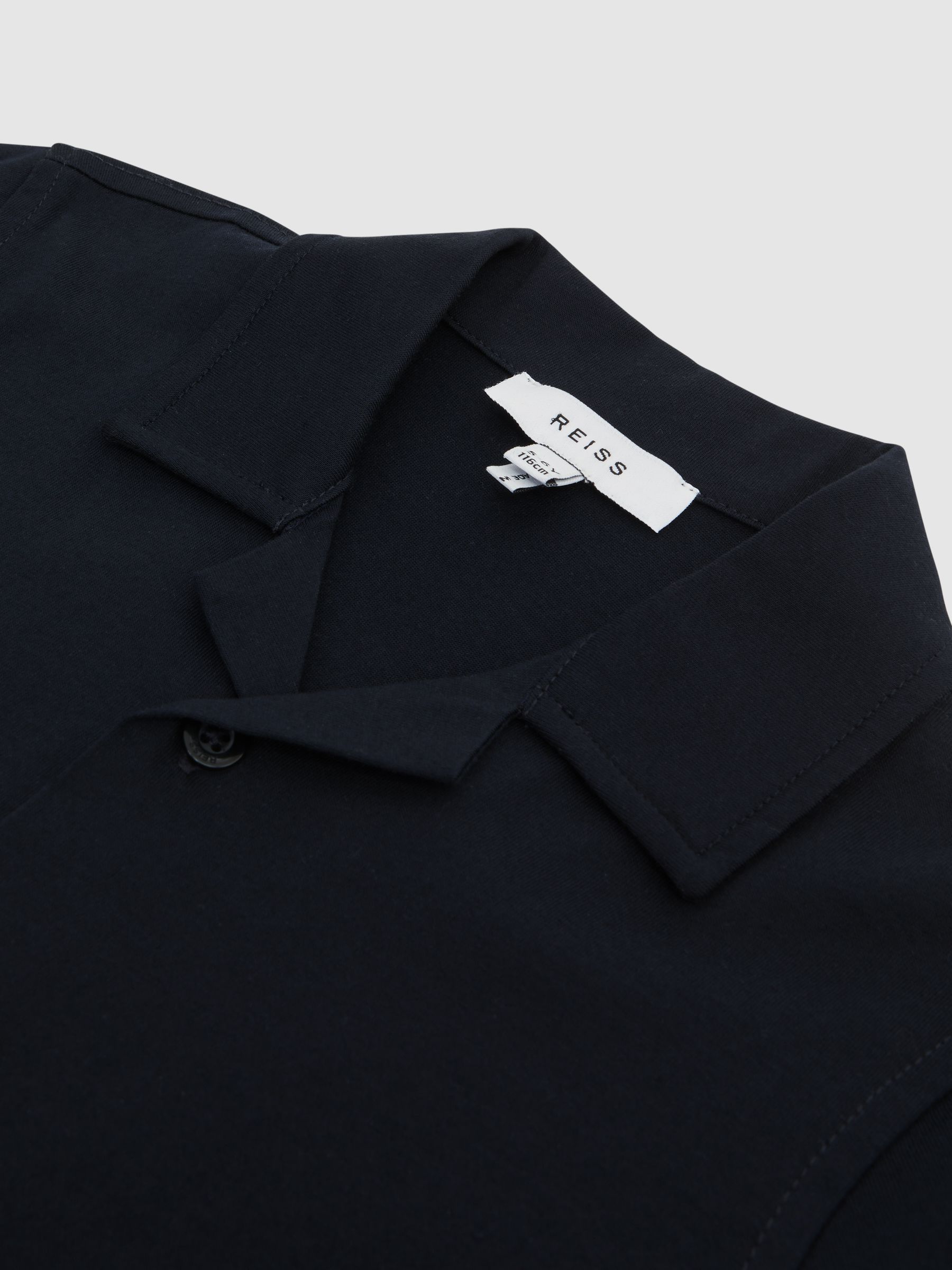 Cotton Jersey Buttoned Shirt in Navy - Image 6 of 6