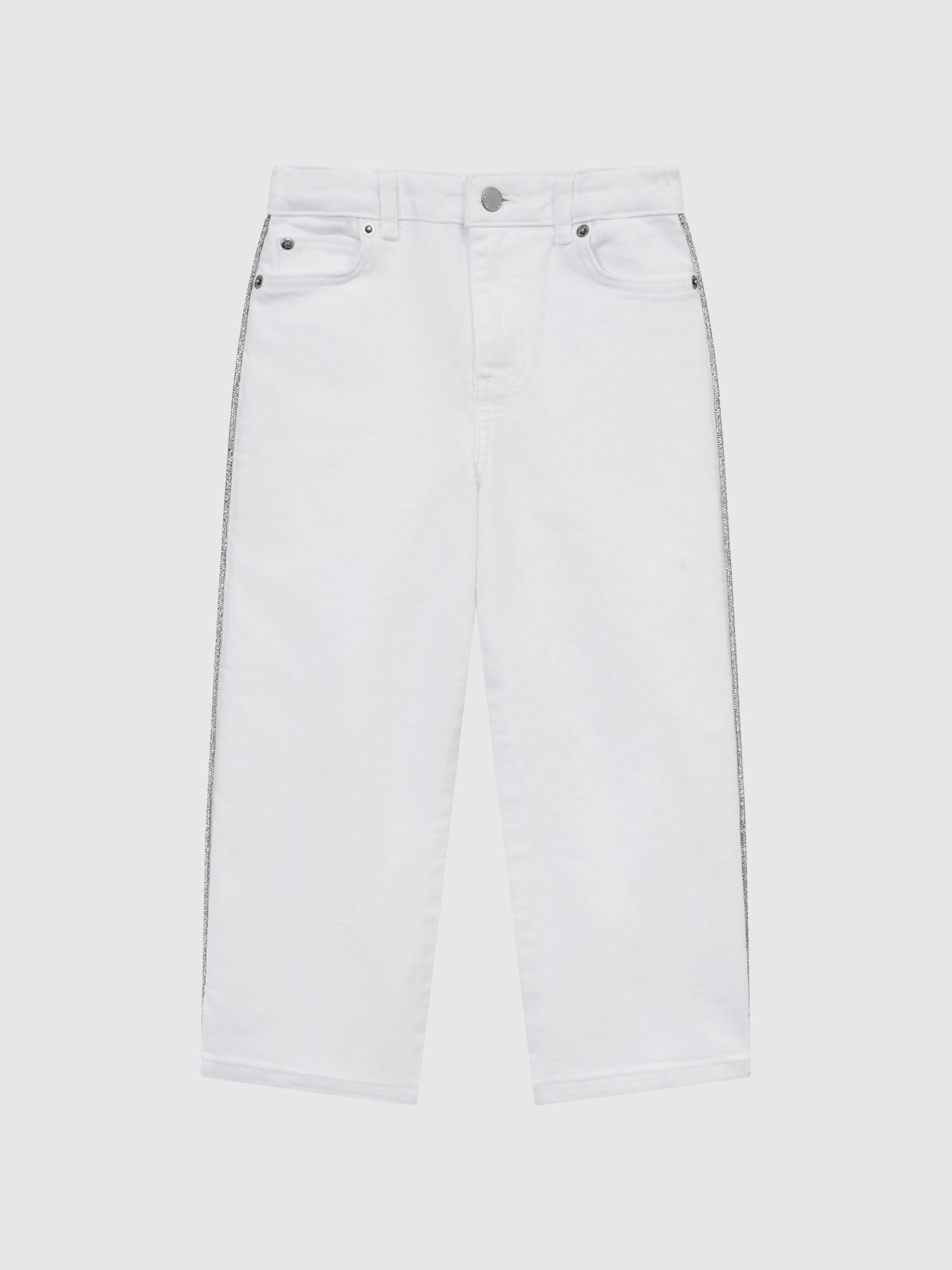 9-12 yrs Sparkle Stripe Jeans in White - Image 2 of 6