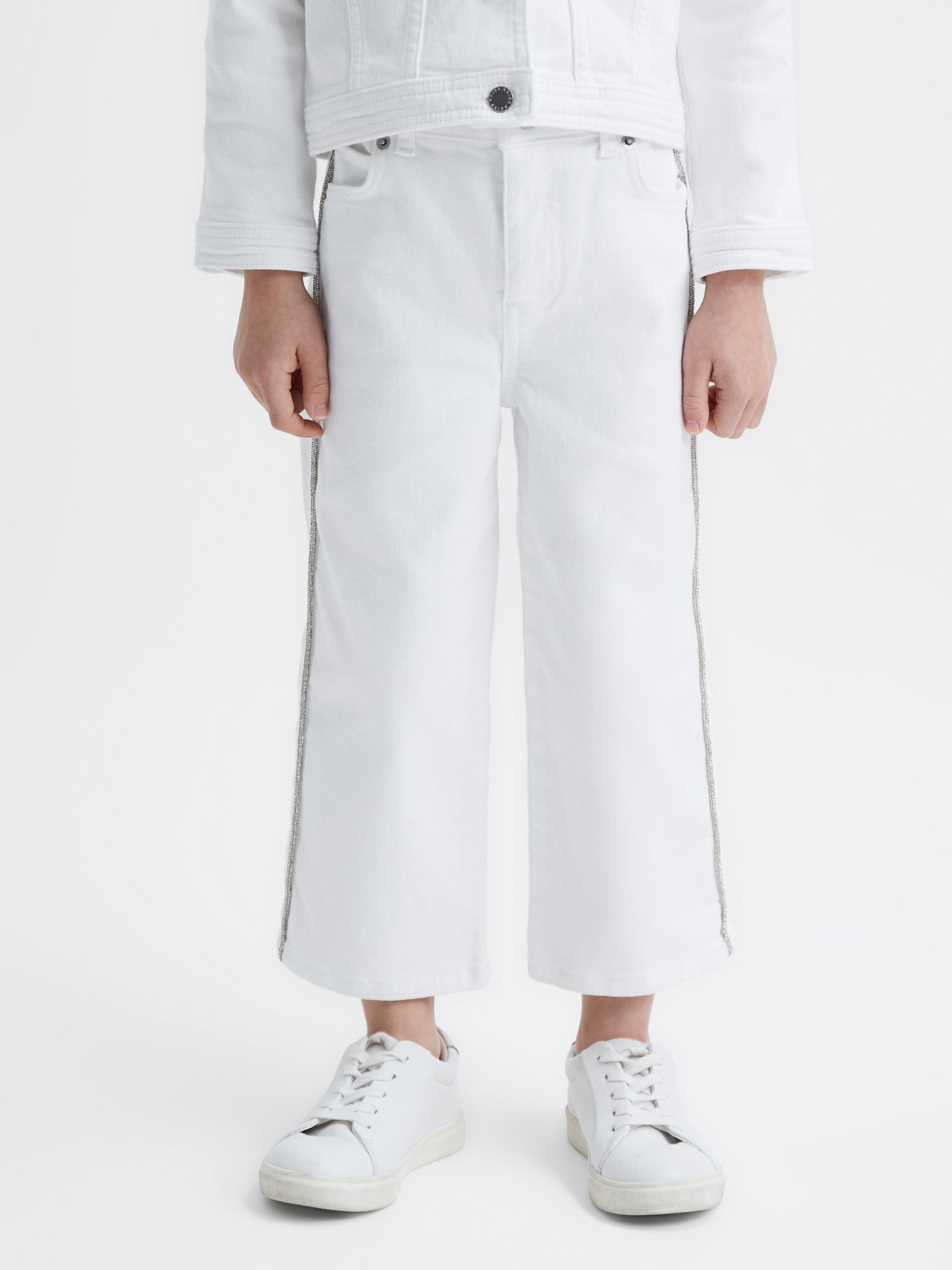 4-9 yrs Sparkle Stripe Jeans in White - Image 1 of 6