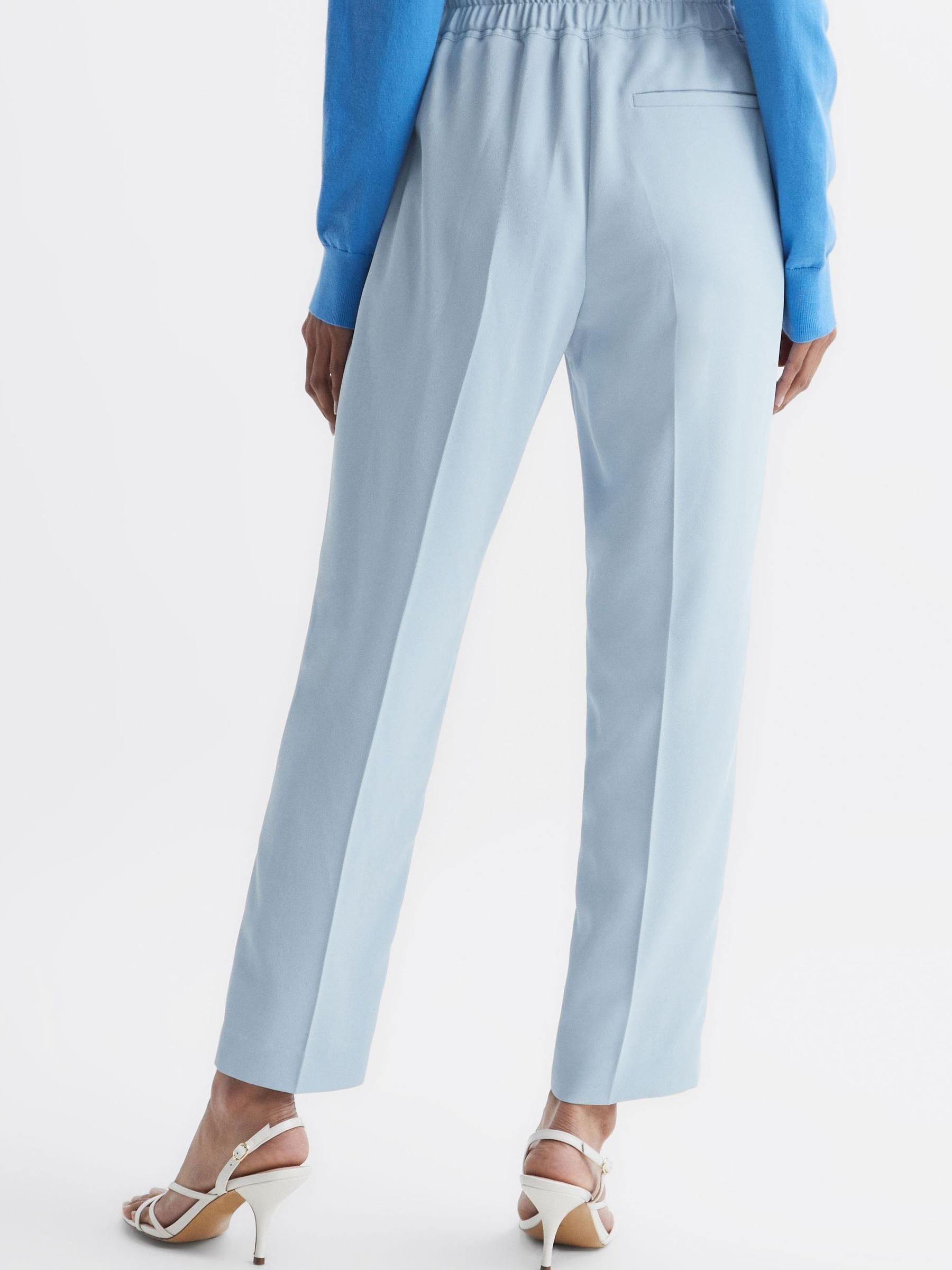 Tapered Pull On Trousers in Ice Blue - Image 5 of 6