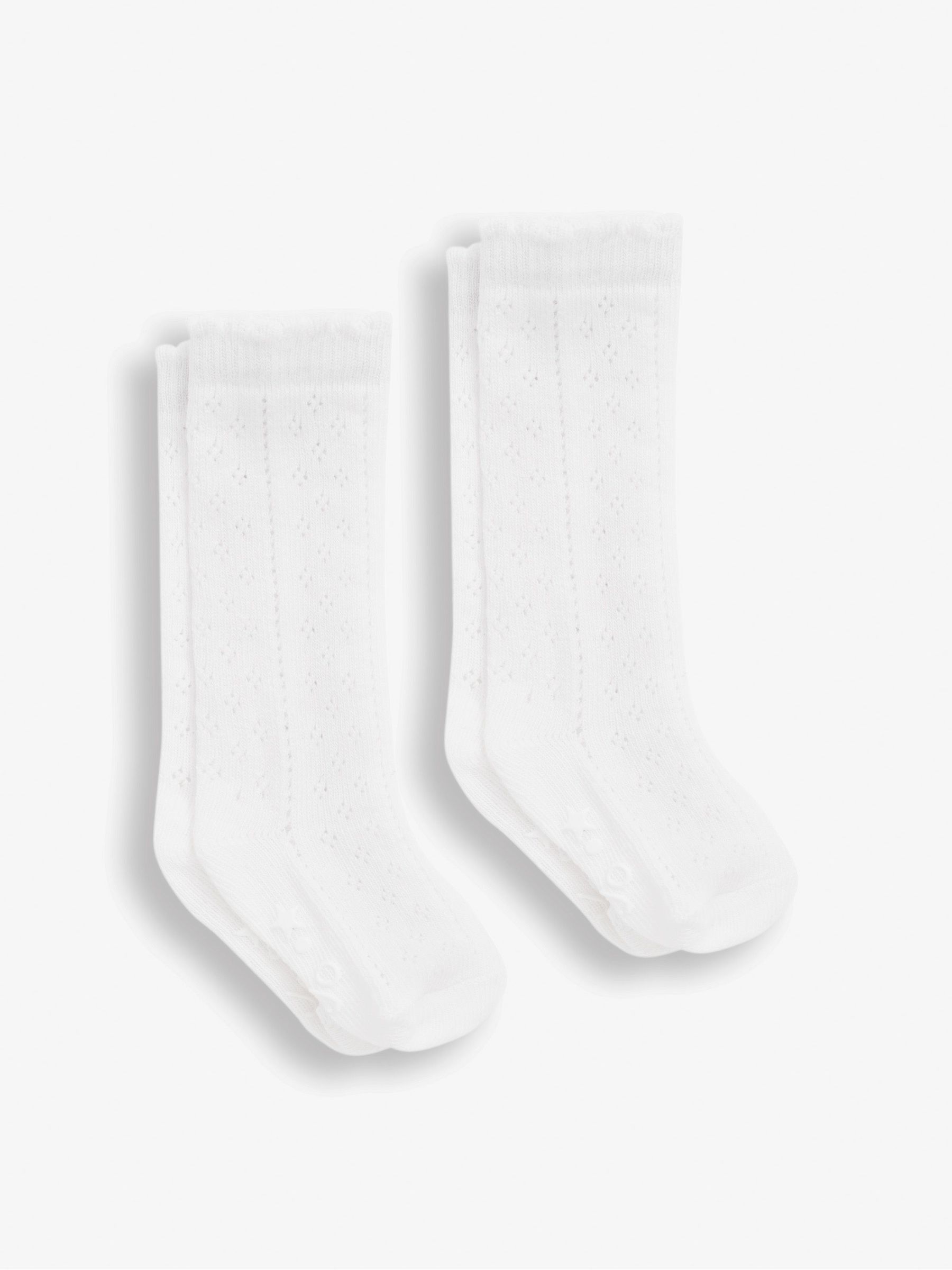 White 2-Pack Long Pointelle Socks - Image 1 of 2