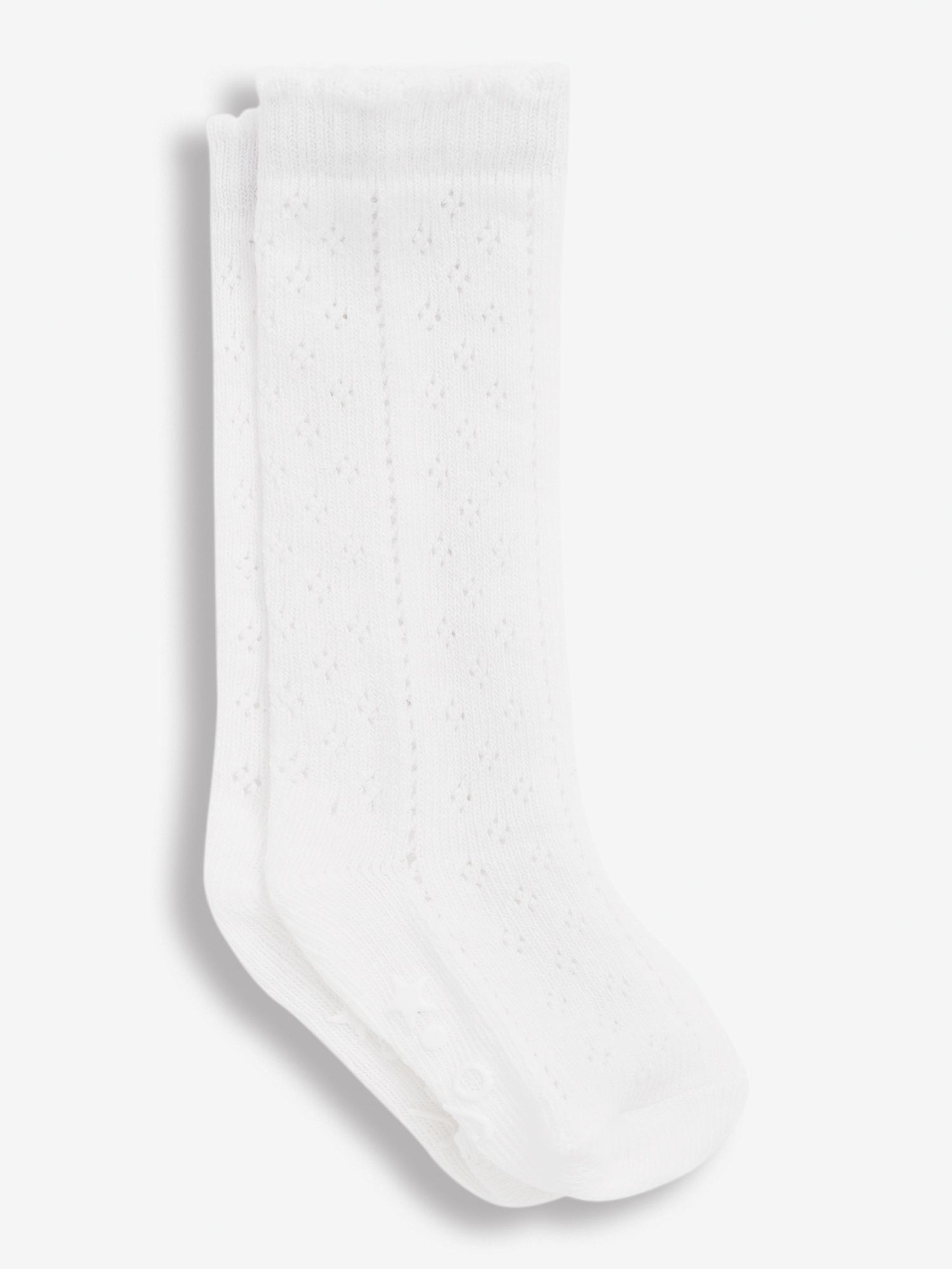 White 2-Pack Long Pointelle Socks - Image 2 of 2