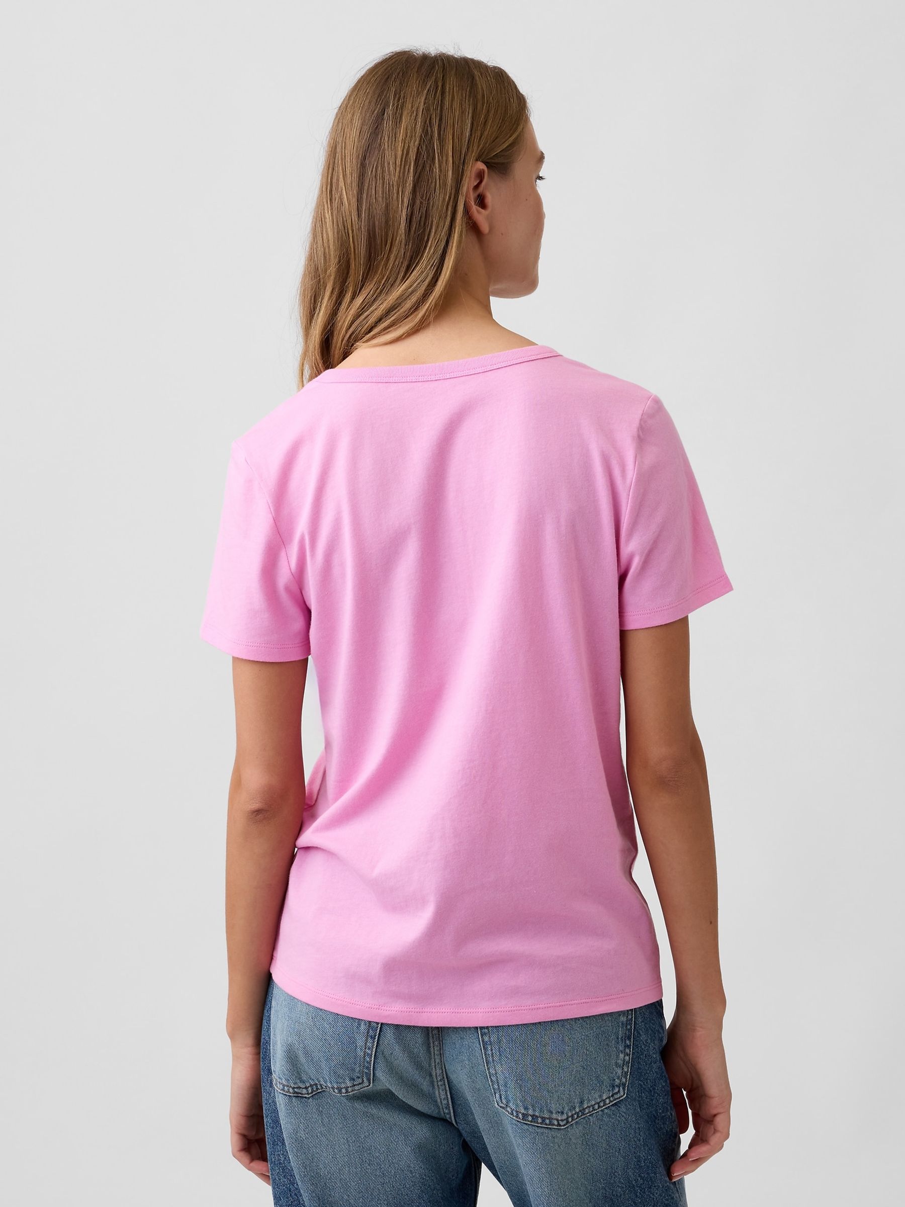Pink Favourite V-Neck Short Sleeve Short Sleeve T-Shirt - Image 2 of 5