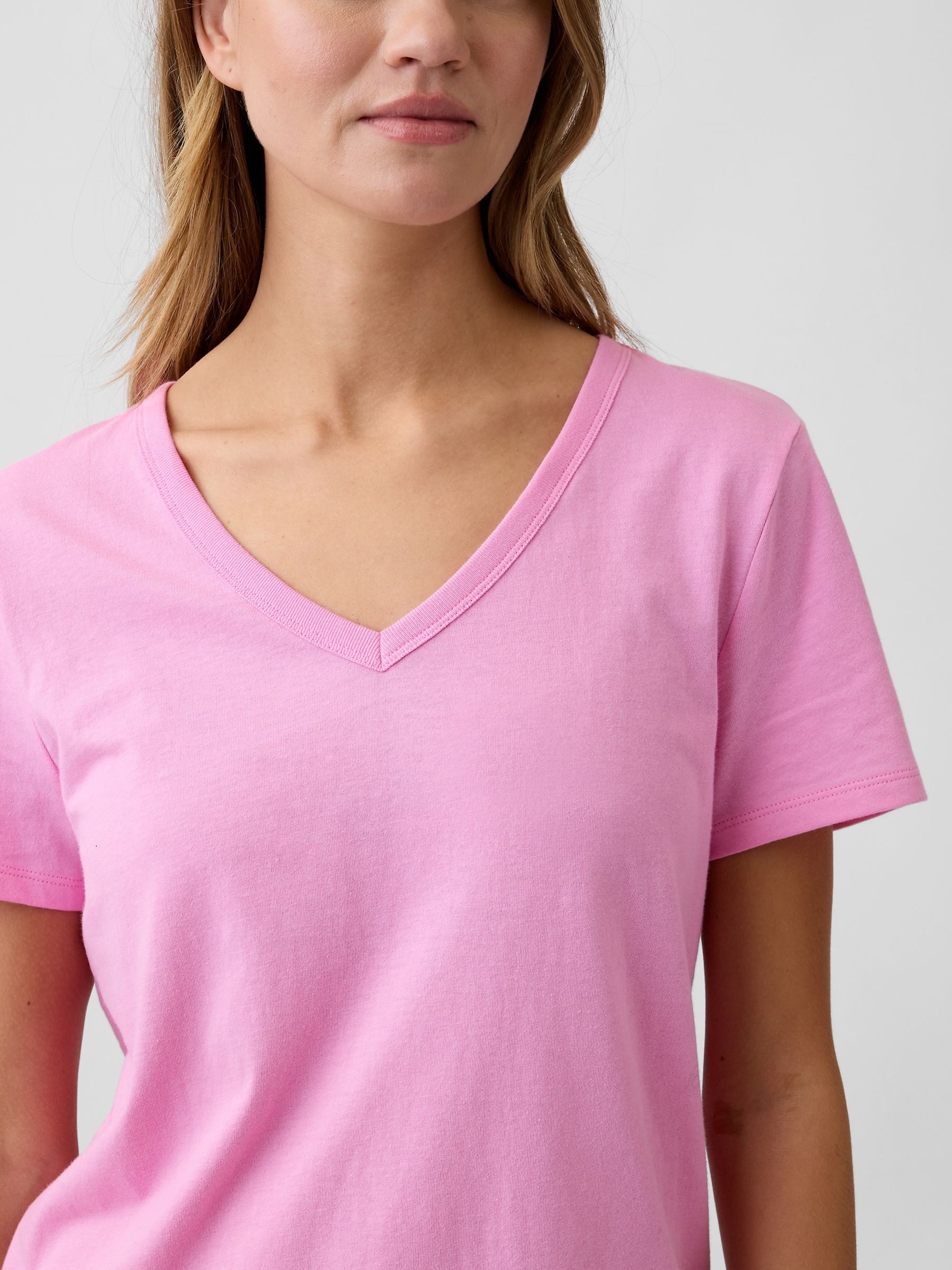 Pink Favourite V-Neck Short Sleeve Short Sleeve T-Shirt - Image 4 of 5