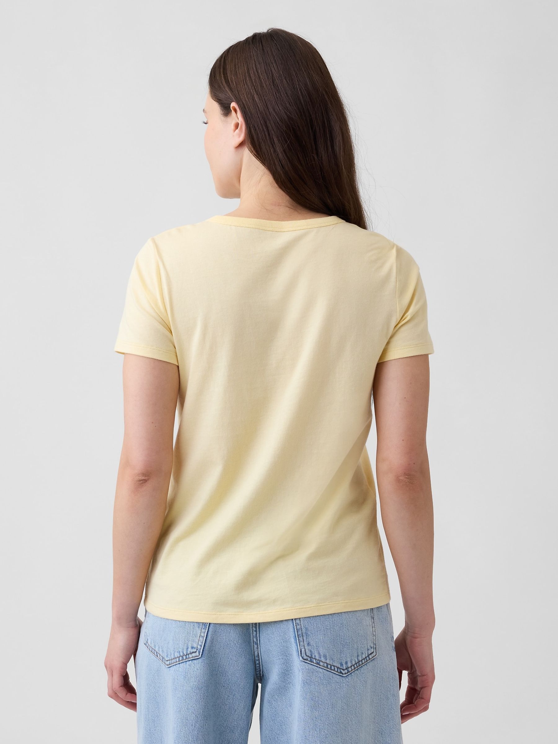 Yellow Favourite V-Neck Short Sleeve T-Shirt - Image 2 of 5 Yellow Favourite V-Neck Short Sleeve T-Shirt - Image 2 of 5