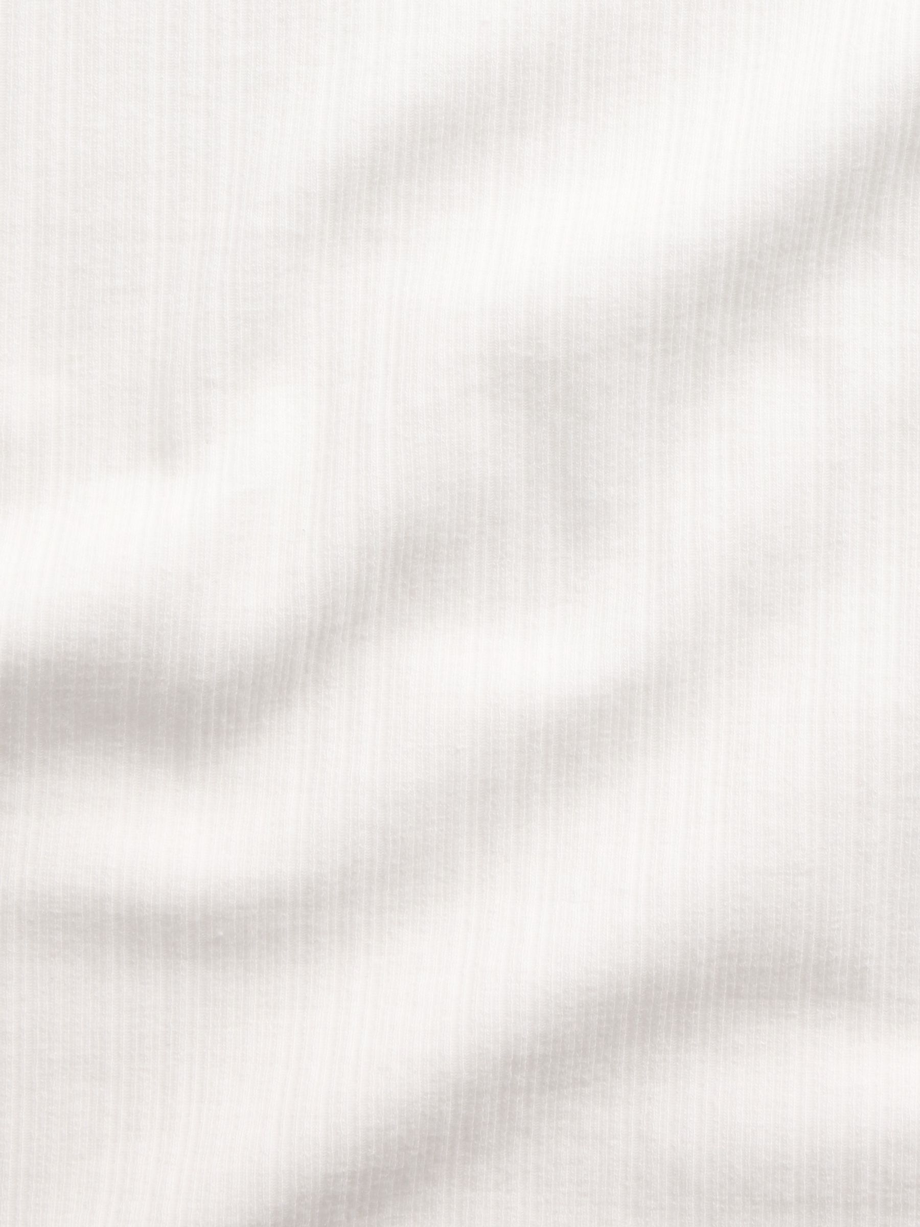 White Modern Rib Scoop V-Neck Vest - Image 4 of 4