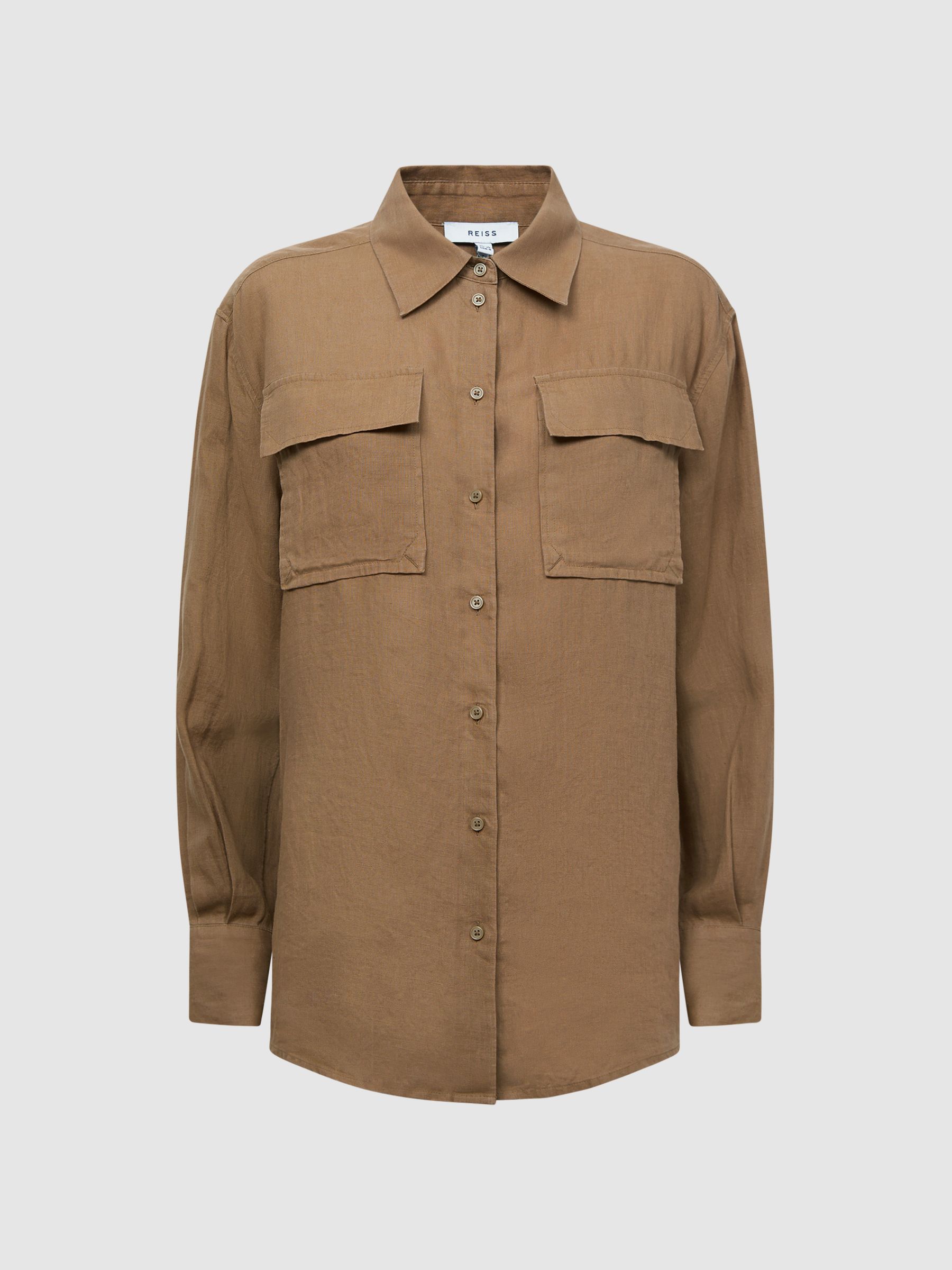 Linen Safari Shirt in Neutral - Image 2 of 7