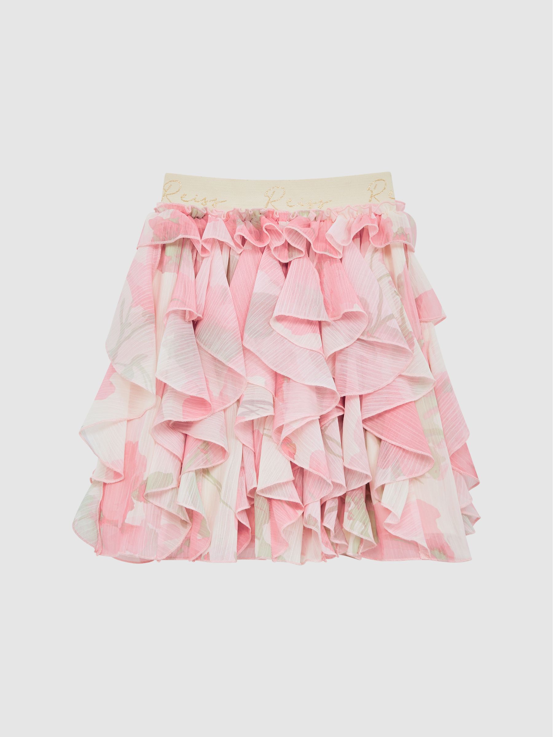 9-12 yrs Ruffle Printed Skirt in Pink Print - Image 2 of 7