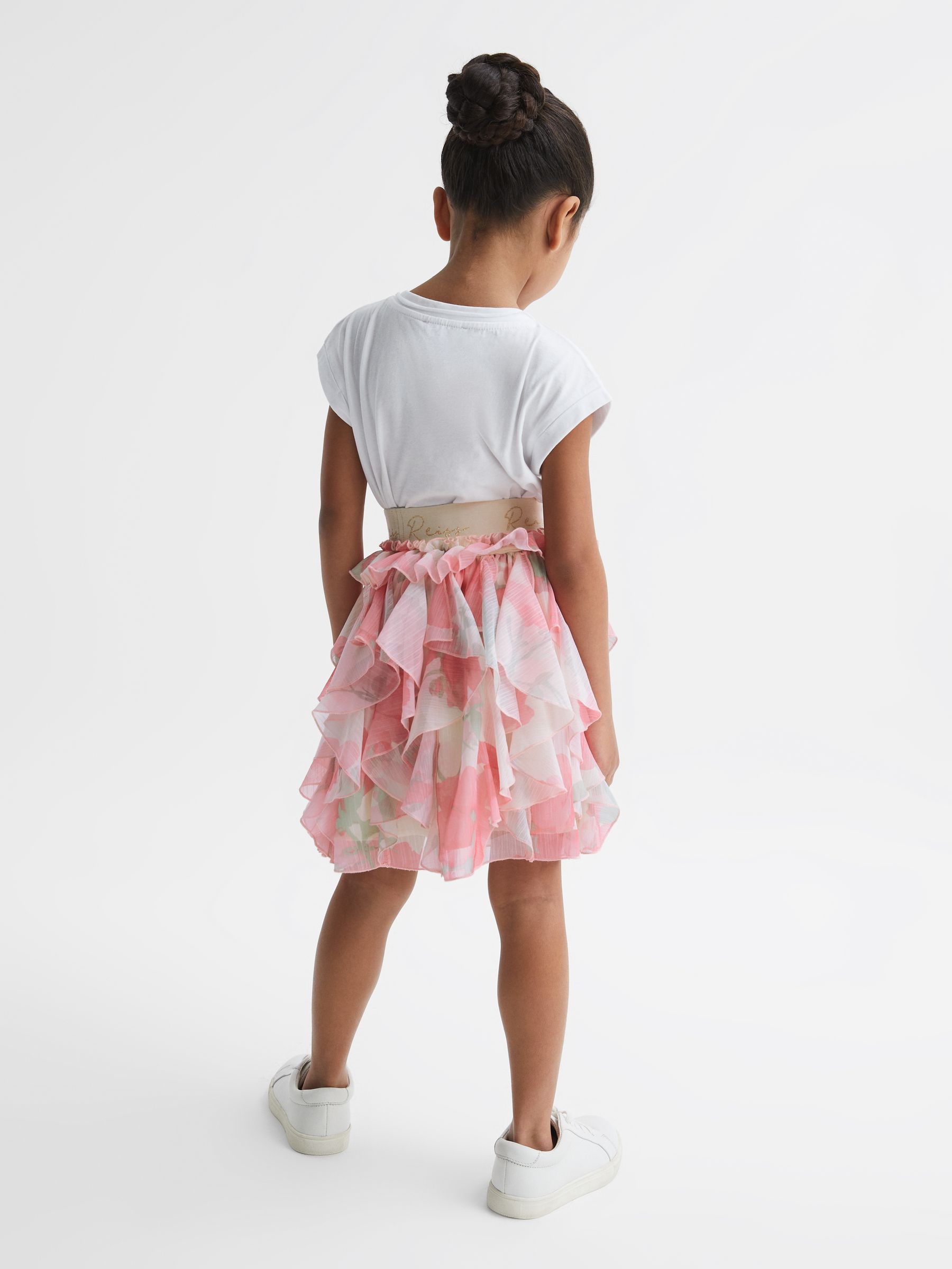 9-12 yrs Ruffle Printed Skirt in Pink Print - Image 5 of 7