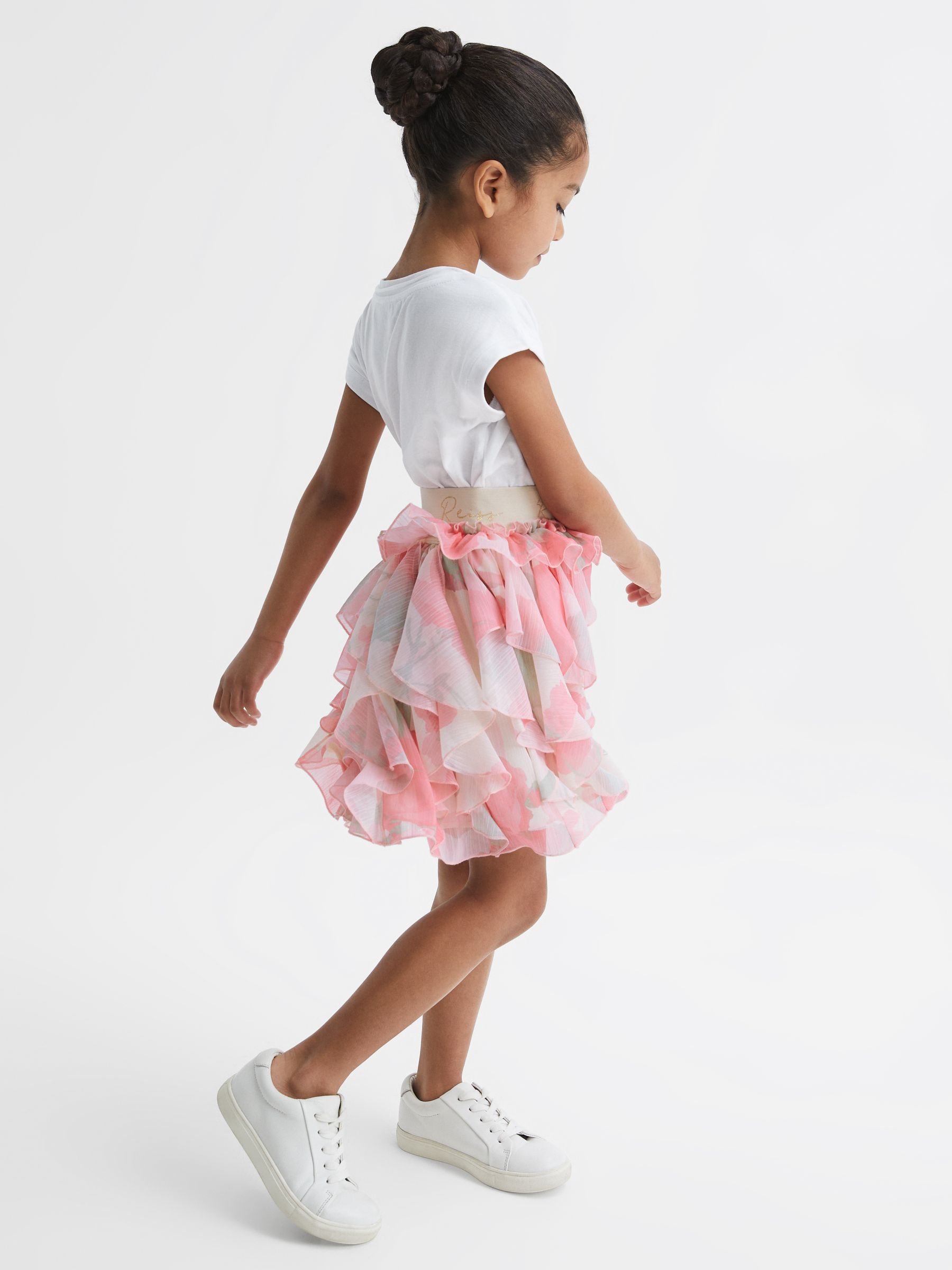 9-12 yrs Ruffle Printed Skirt in Pink Print - Image 6 of 7