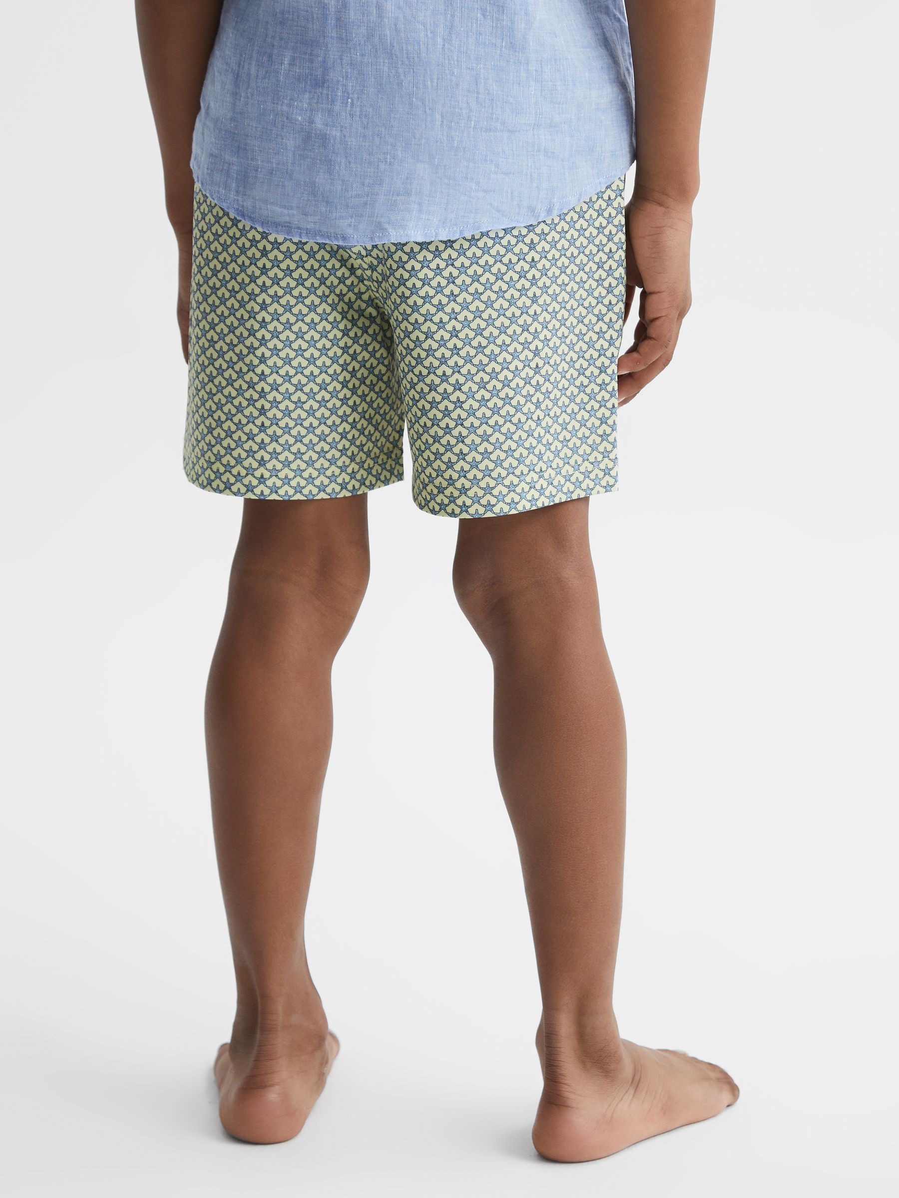Junior Starfish Print Swim Shorts in Yellow - Image 5 of 6