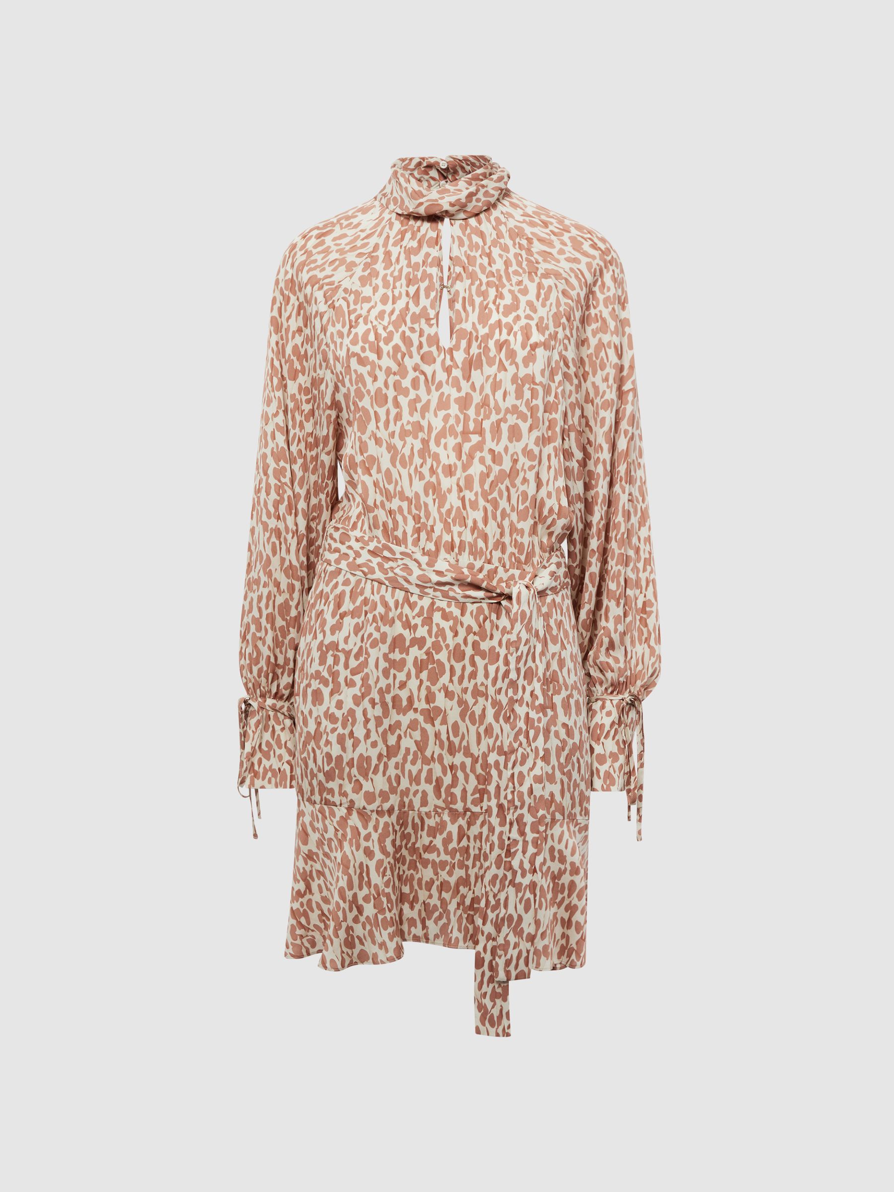 Animal Print Mini Dress in Neutral - Image 2 of 7