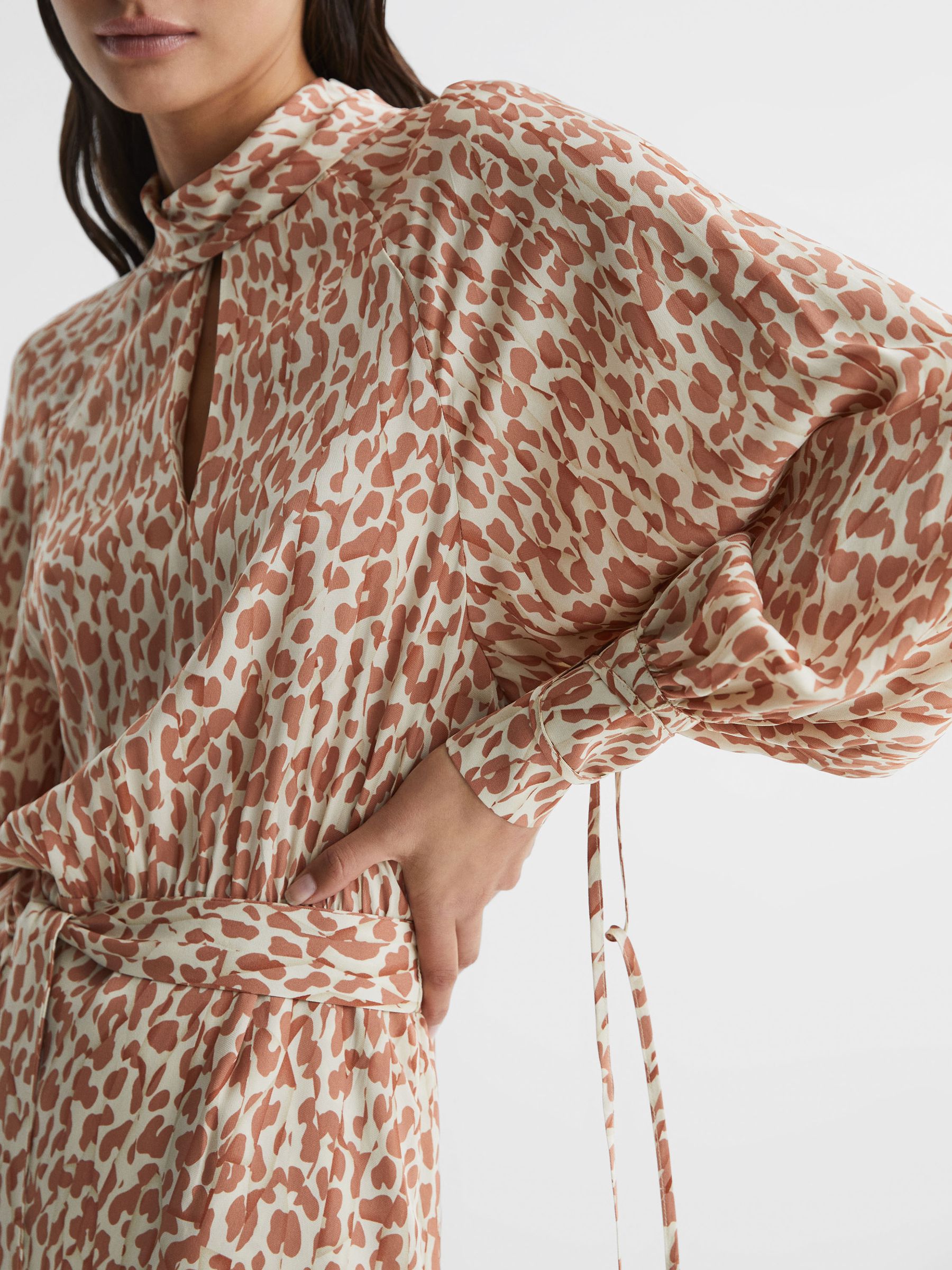 Animal Print Mini Dress in Neutral - Image 4 of 7