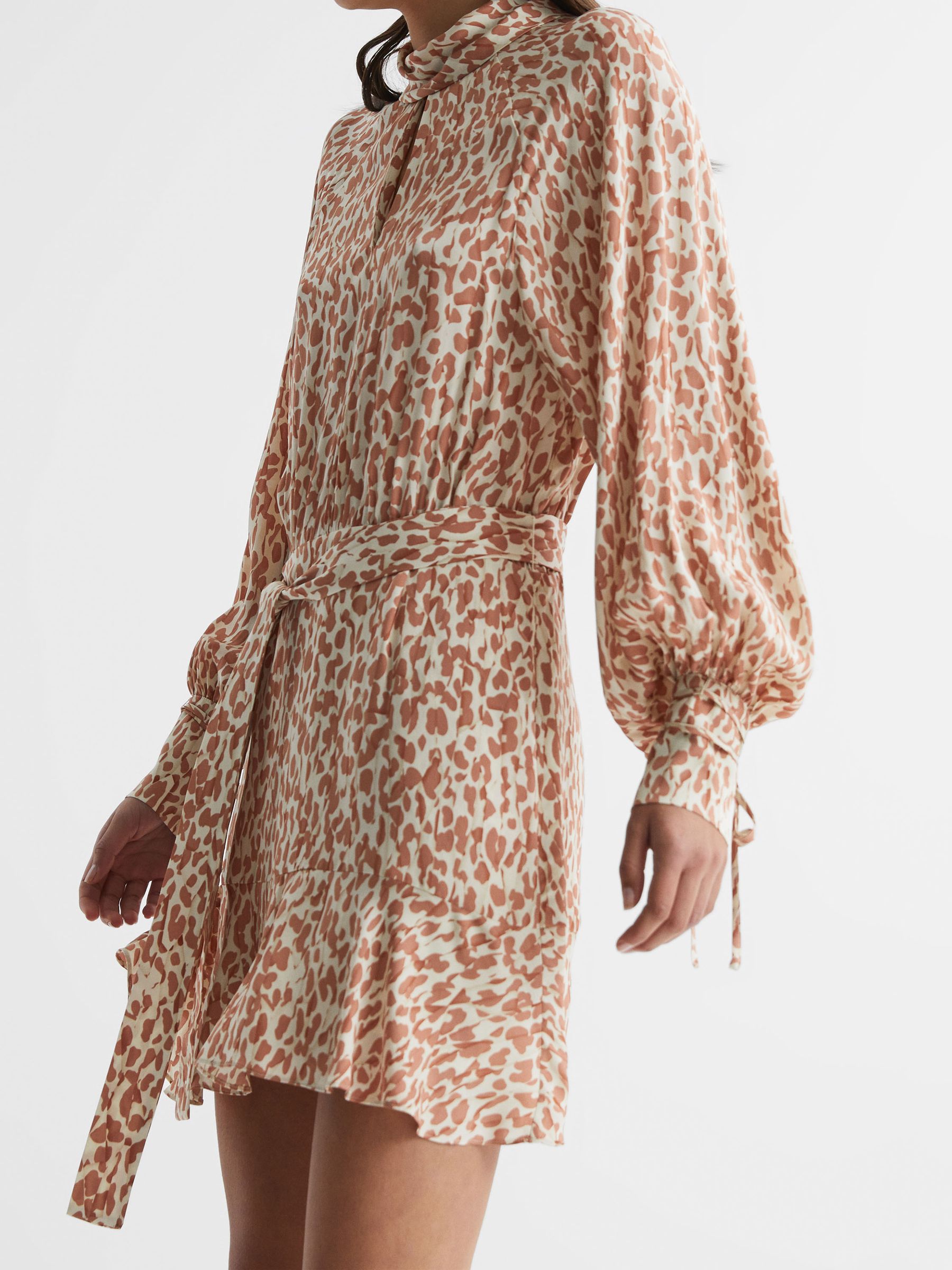 Animal Print Mini Dress in Neutral - Image 6 of 7