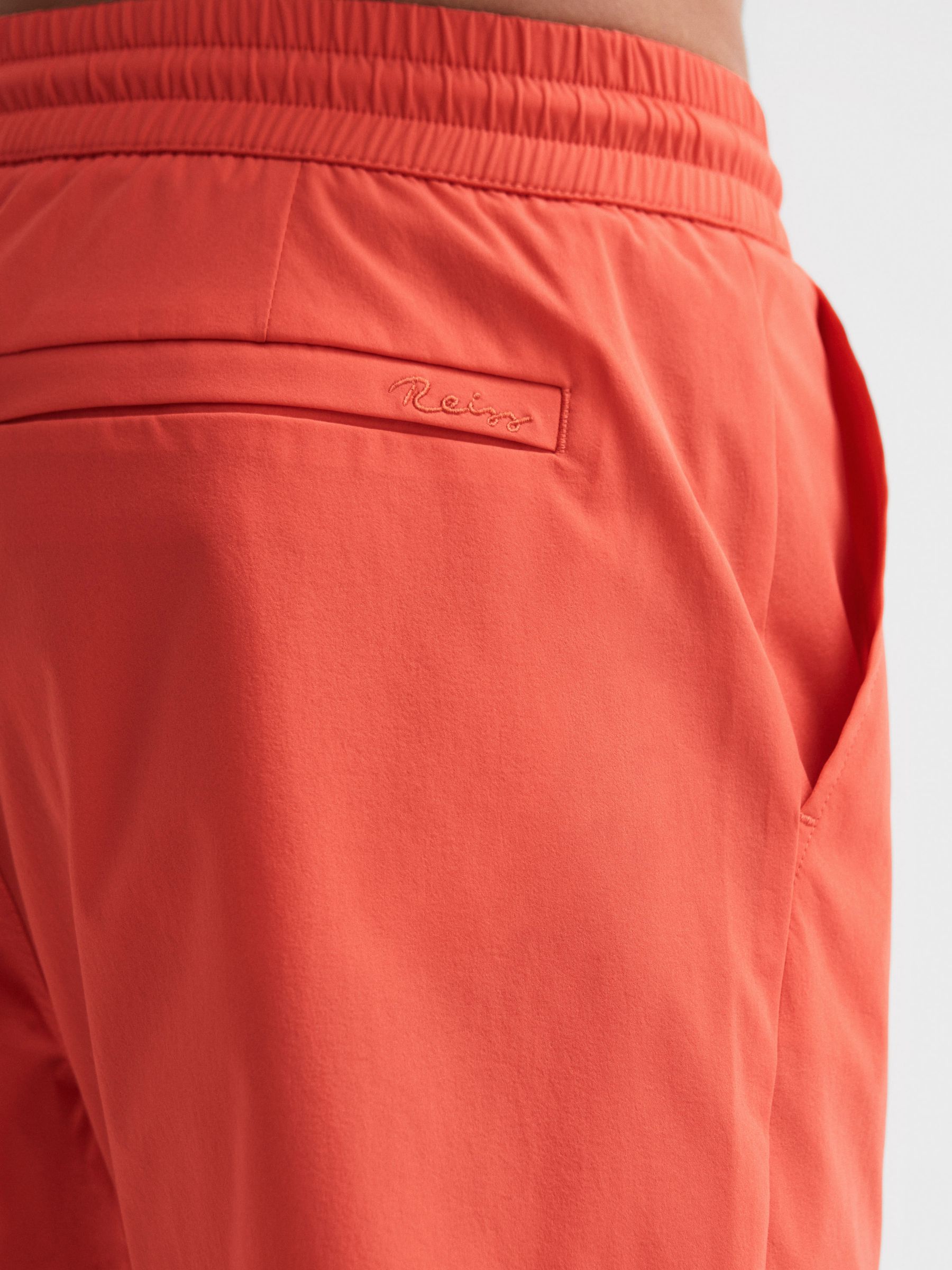 Plain Drawstring Swim Shorts in Bright Orange - Image 6 of 7