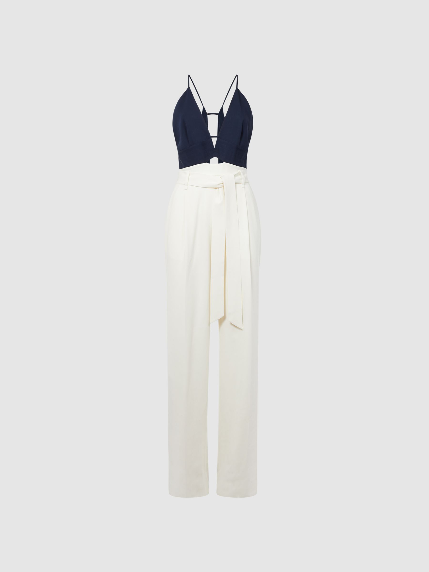 Colourblock Jumpsuit in Navy/White - Image 2 of 6 Colourblock Jumpsuit in Navy/White - Image 2 of 6