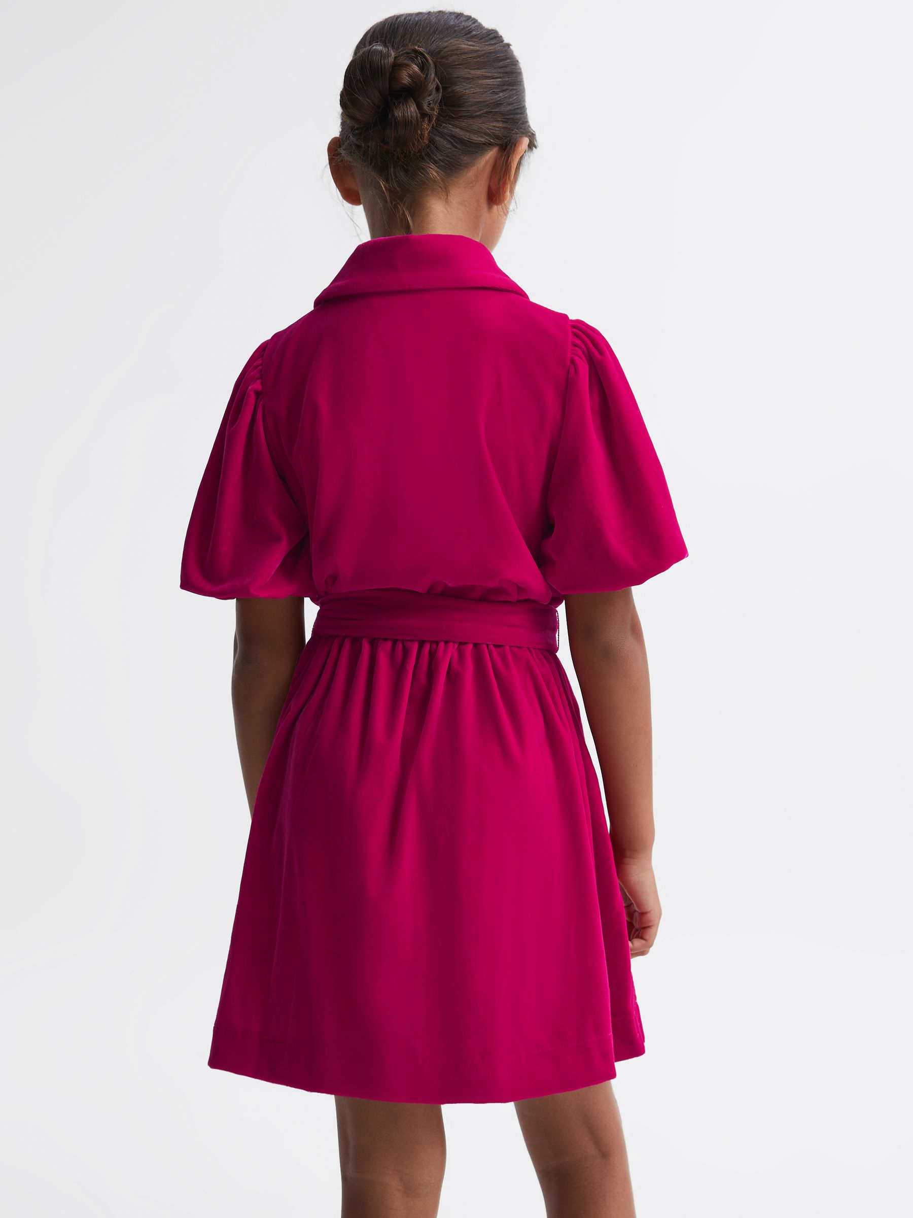 Velvet Double Breasted Dress in Pink - Image 4 of 5