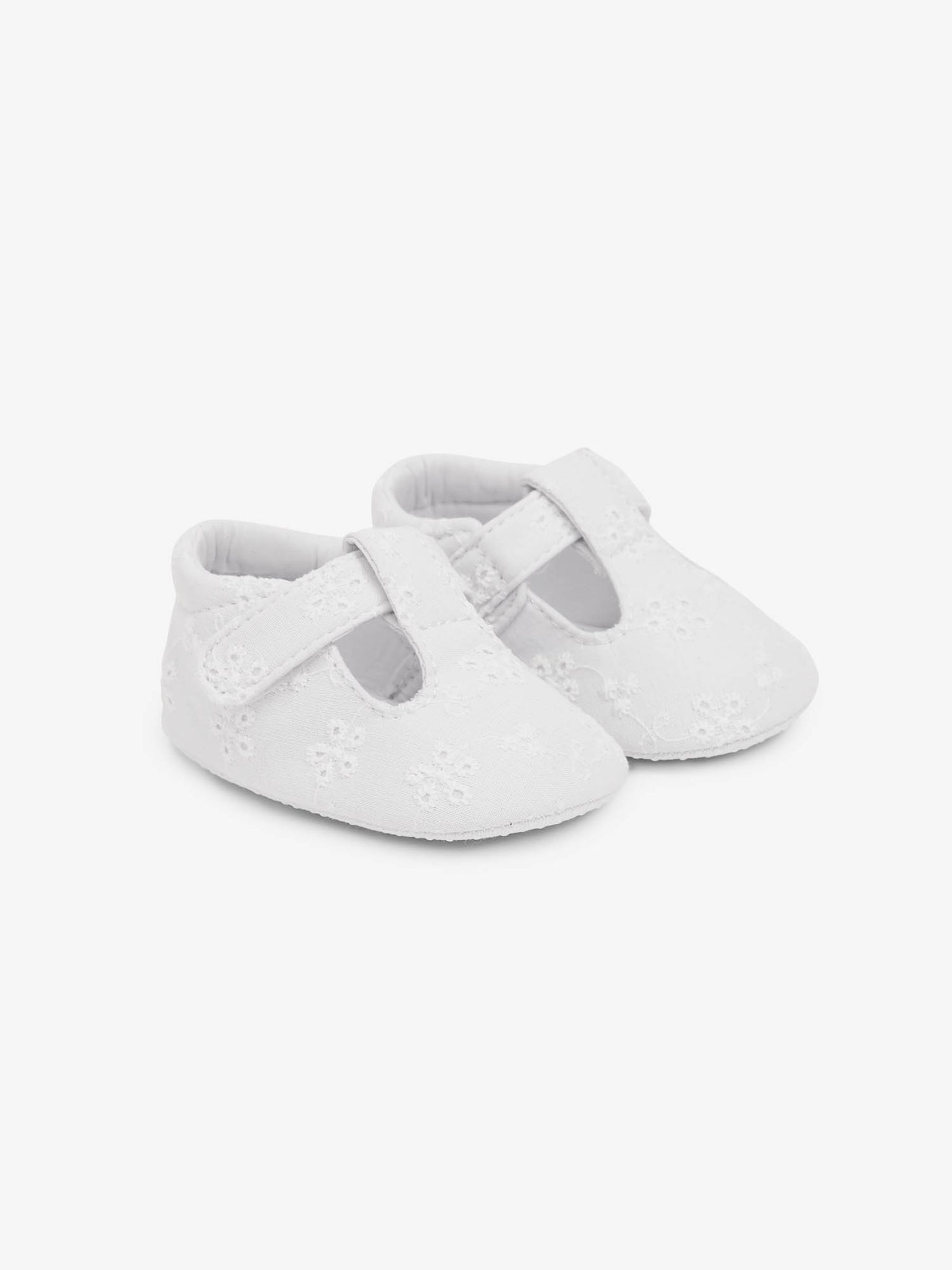 White Broderie Anglaise Baby Canvas Shoes - Image 1 of 5