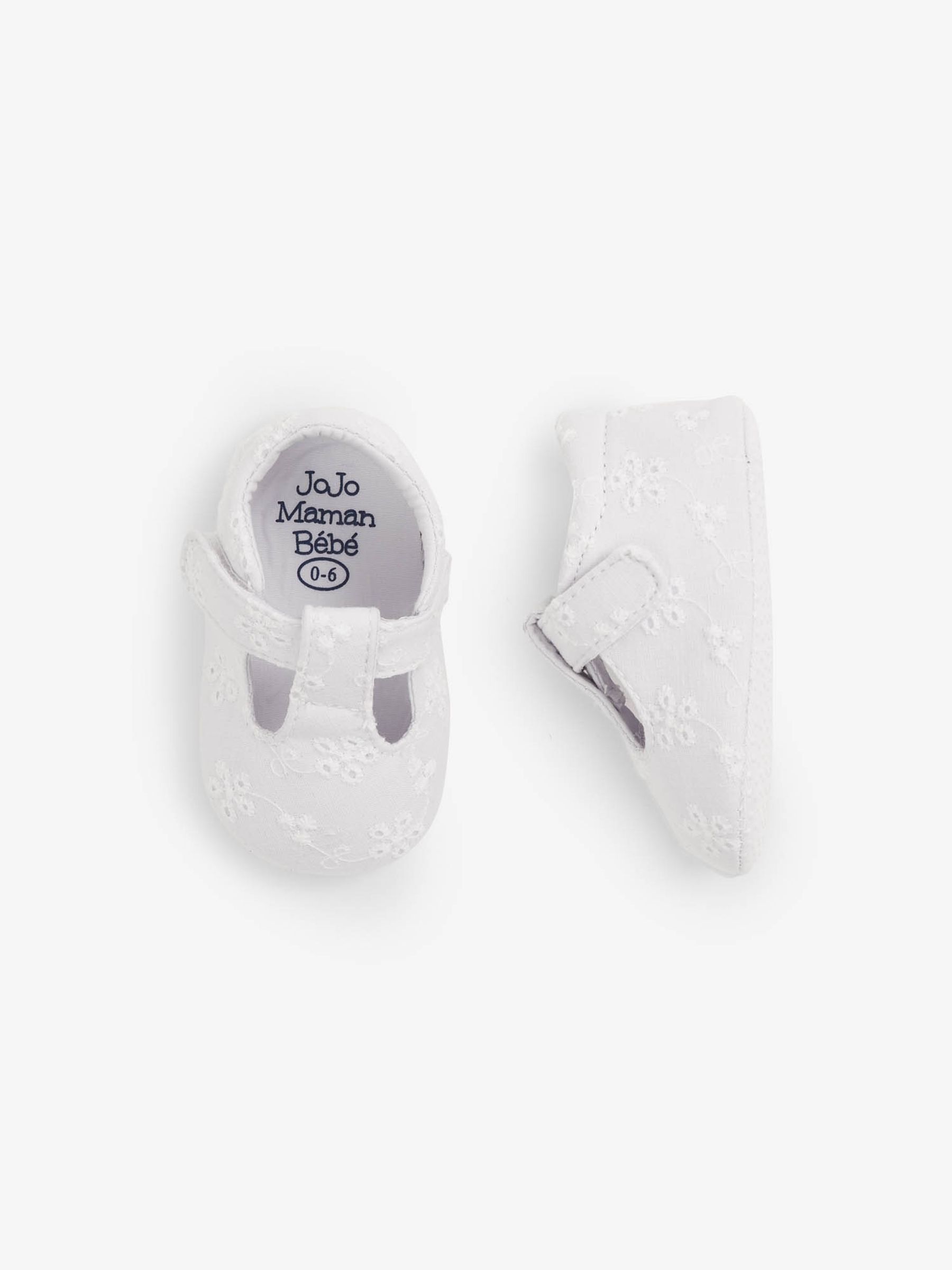 White Broderie Anglaise Baby Canvas Shoes - Image 4 of 5
