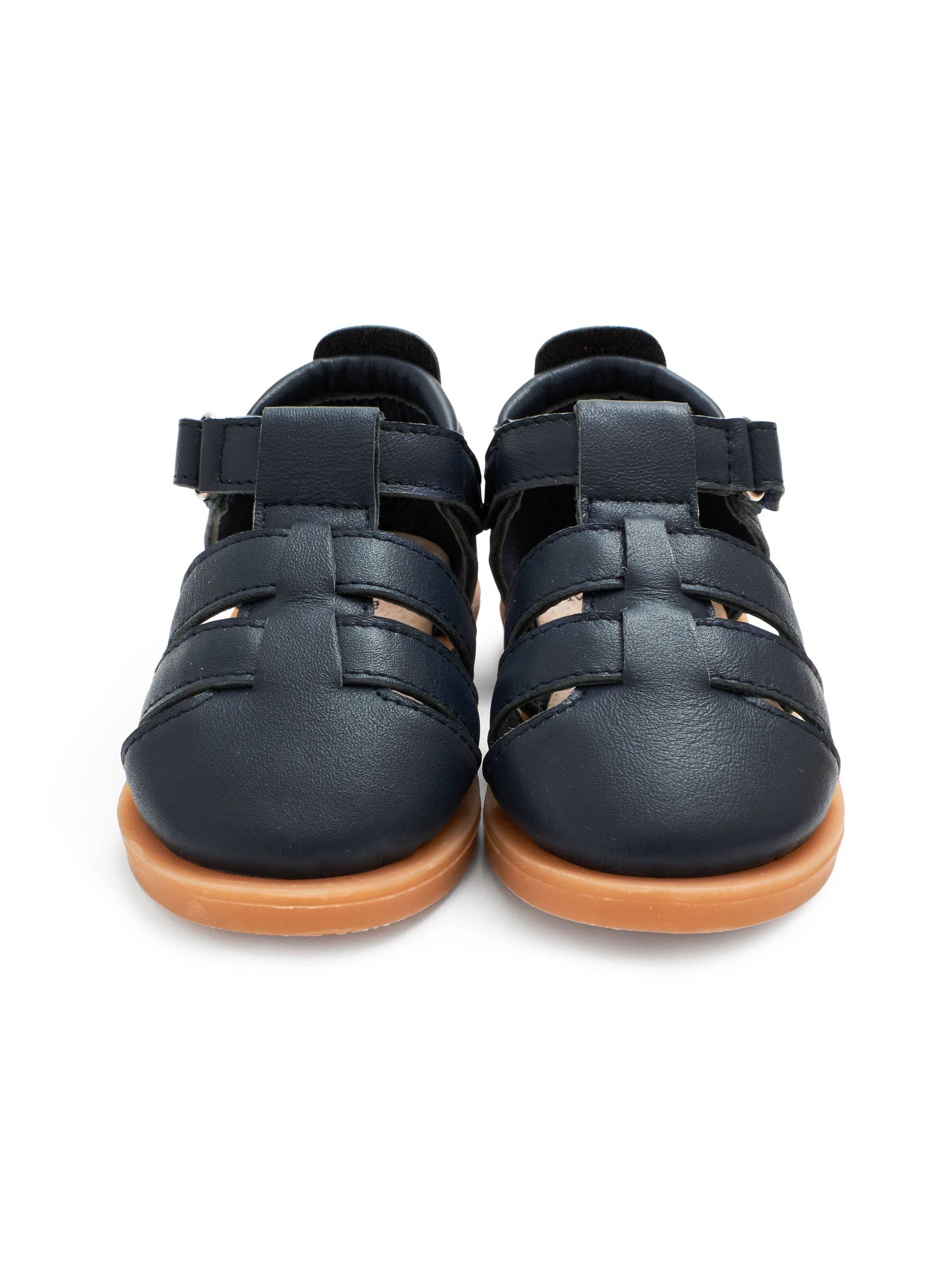 Navy Blue Closed-Toe Leather Sandals - Image 2 of 2