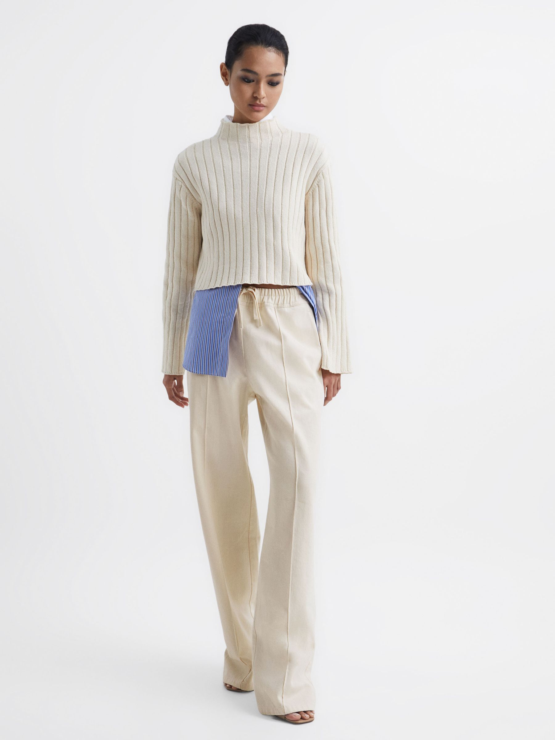 Wide Leg Trousers in Cream - Image 6 of 6