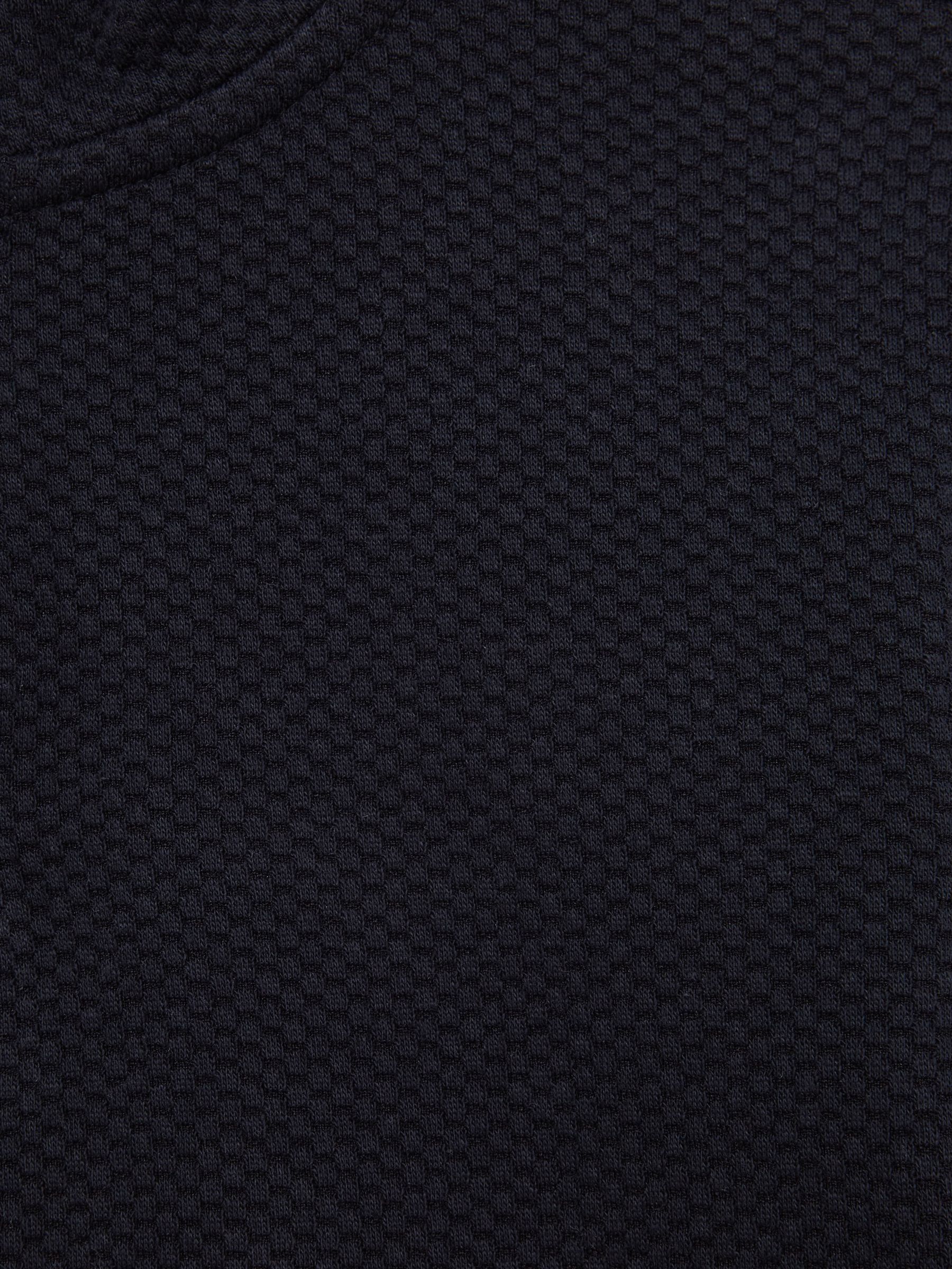 Junior Textured Half-Zip Funnel Neck Top in Navy - Image 6 of 6