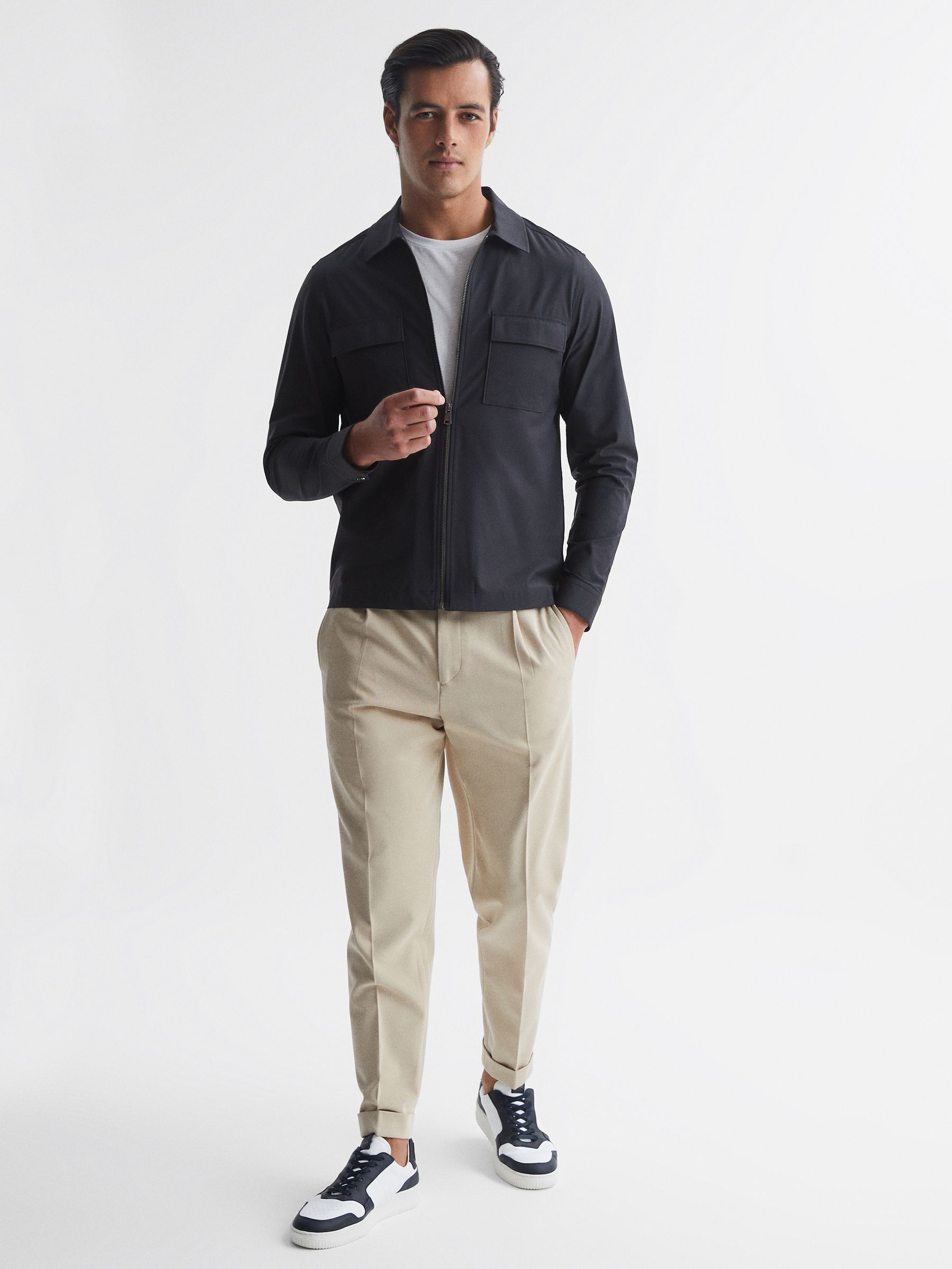 Technical Pocket Zip Through Jacket in Black - Image 3 of 5